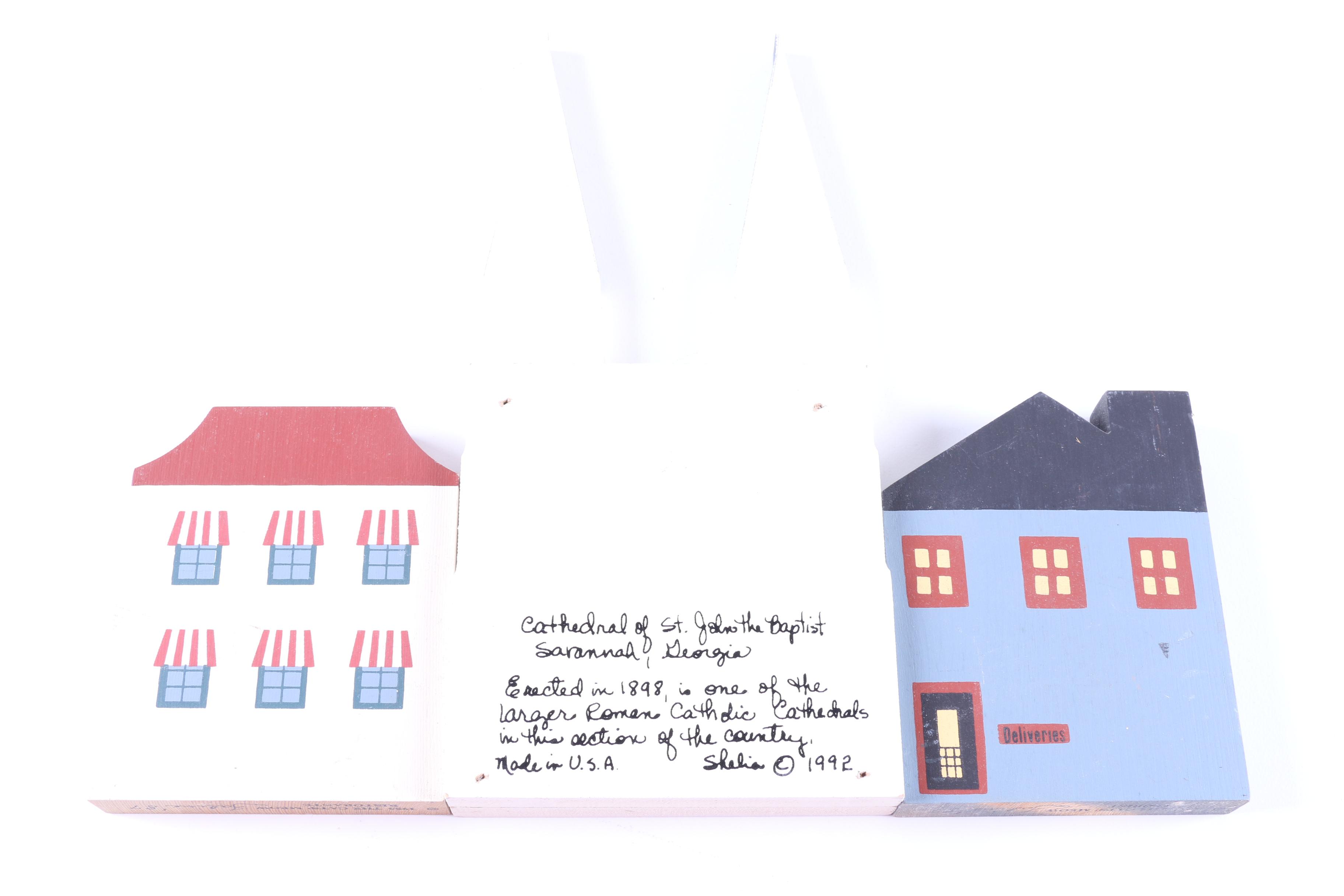 Assortment of The Cat's Meow Vintage Wood Decorative Buildings