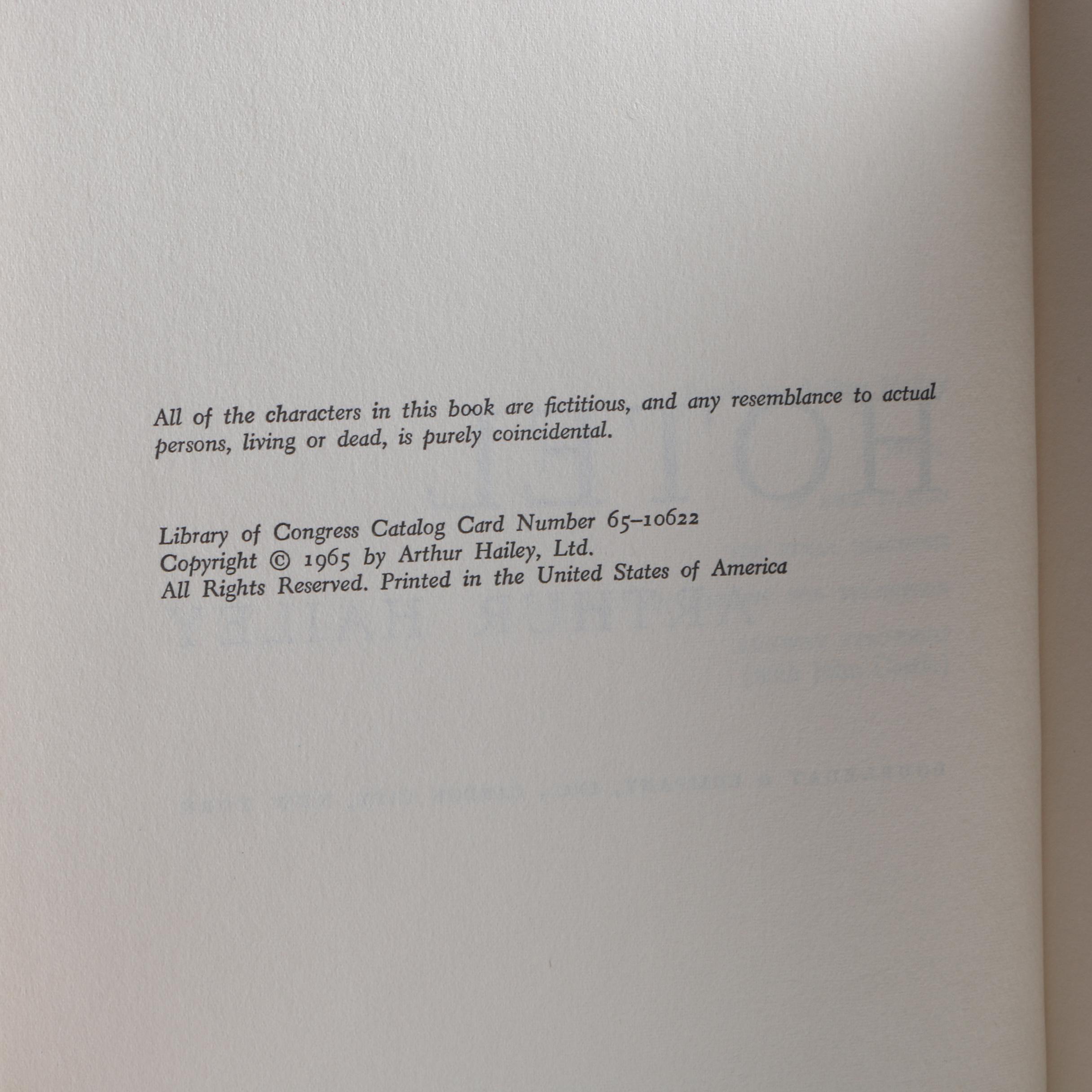 Early Edition "Hotel" by Arthur Hailey