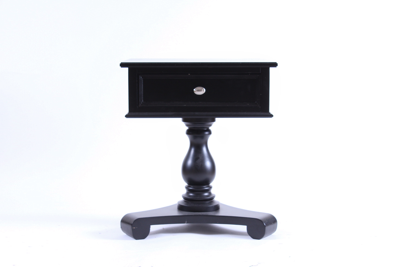 Black Swivel-Top End Table