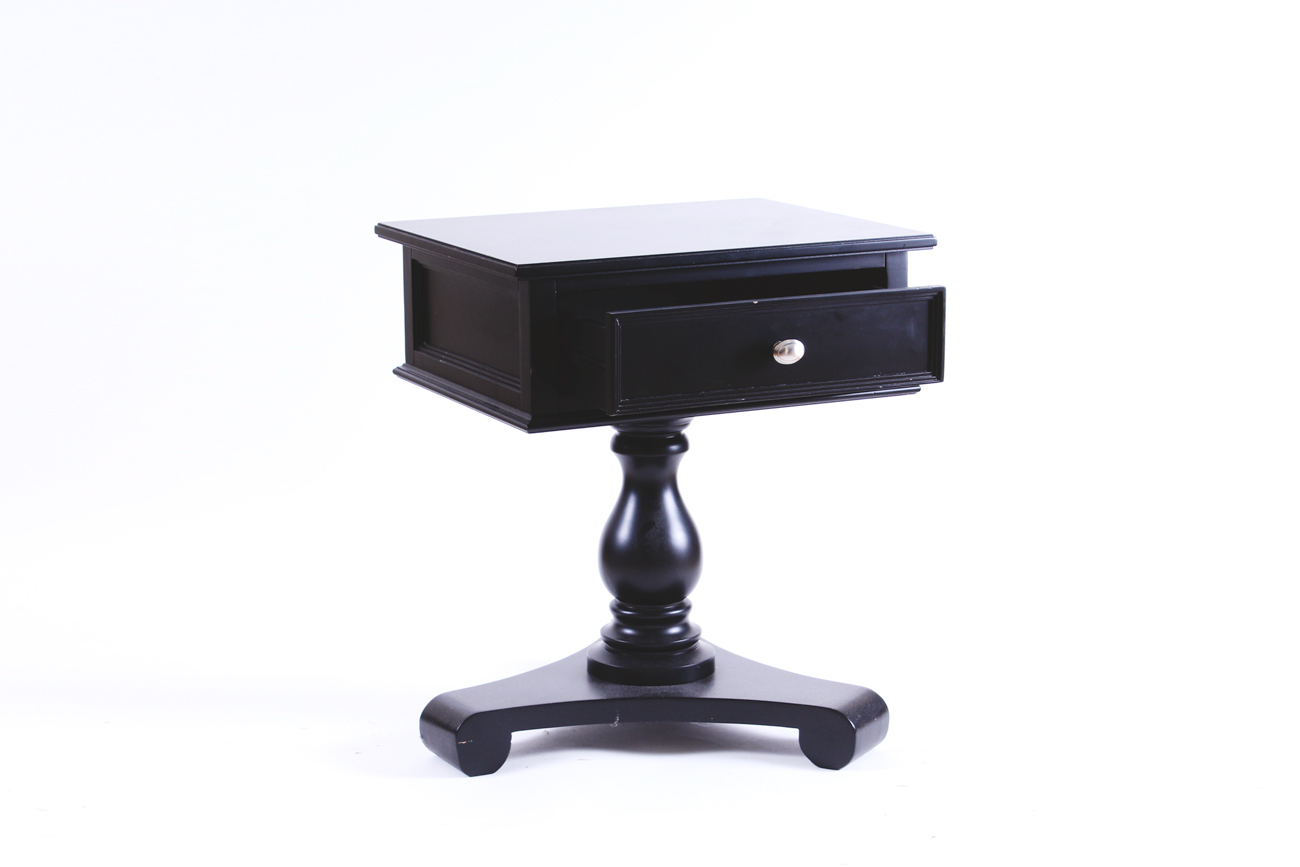 Black Swivel-Top End Table