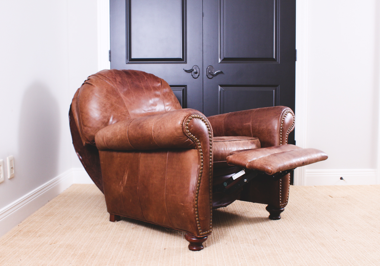 Brown Leather Recliner by Bradington Young