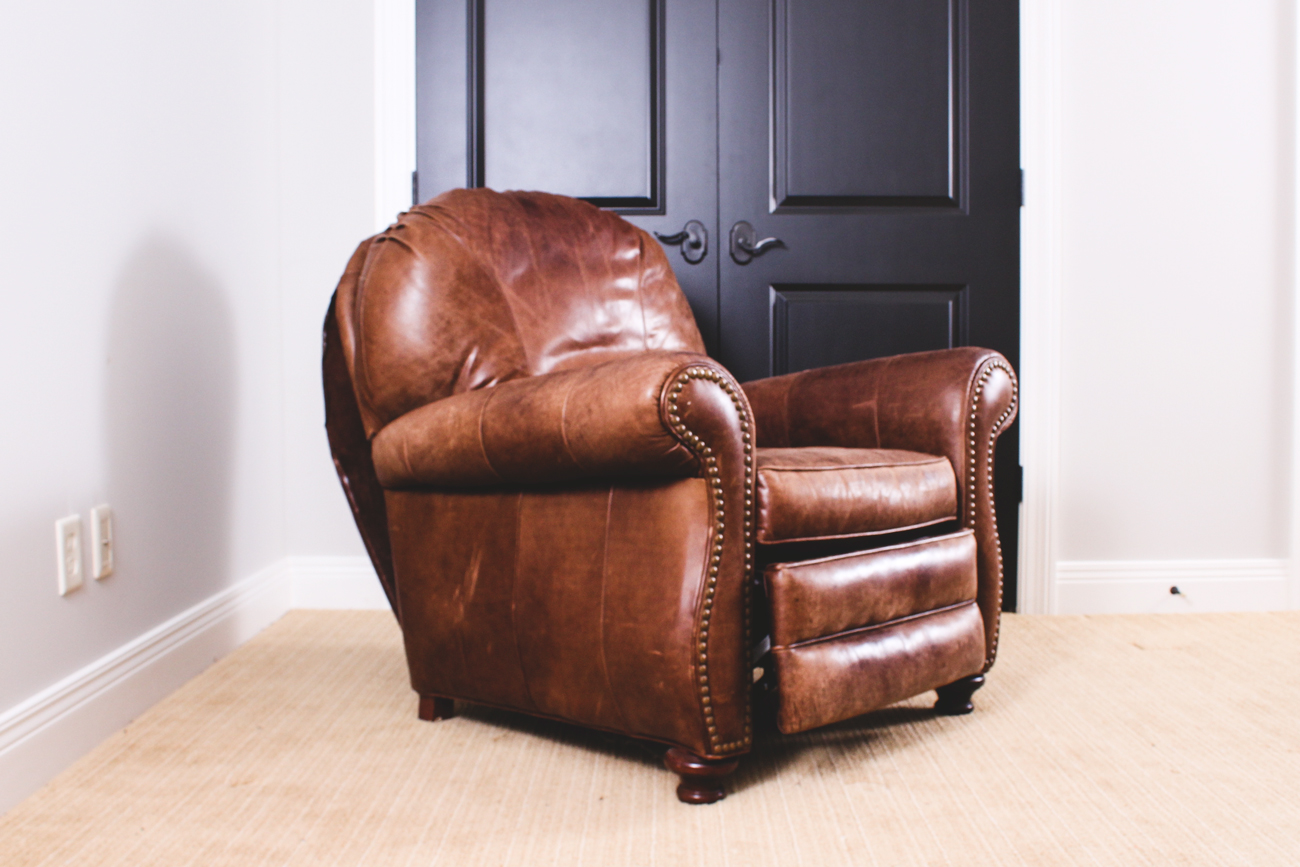 Brown Leather Recliner by Bradington Young