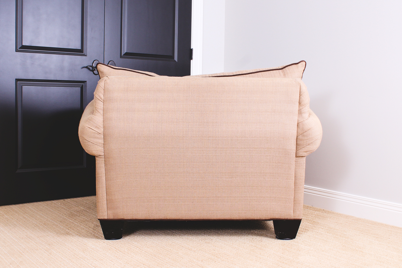 Matching Upholstered Armchair and Ottoman