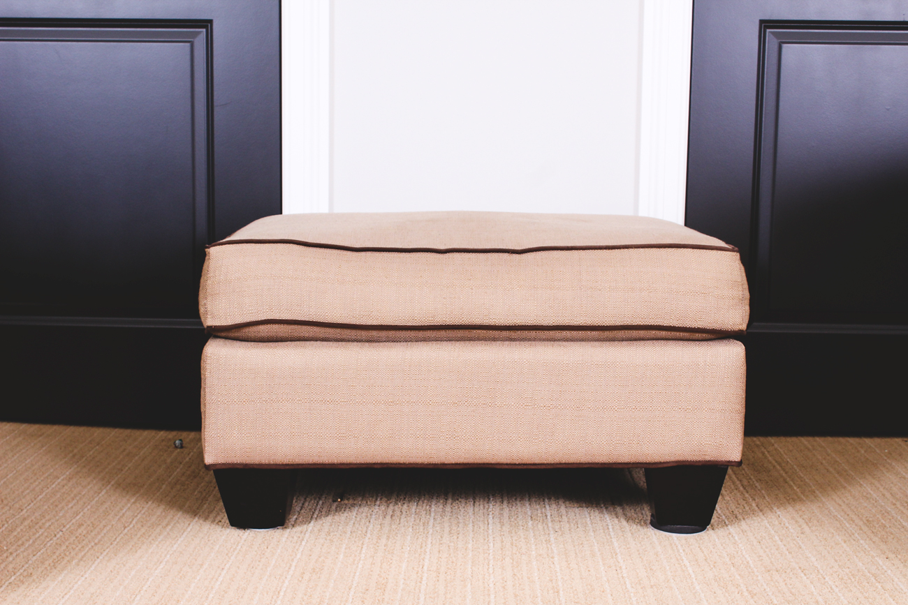 Matching Upholstered Armchair and Ottoman