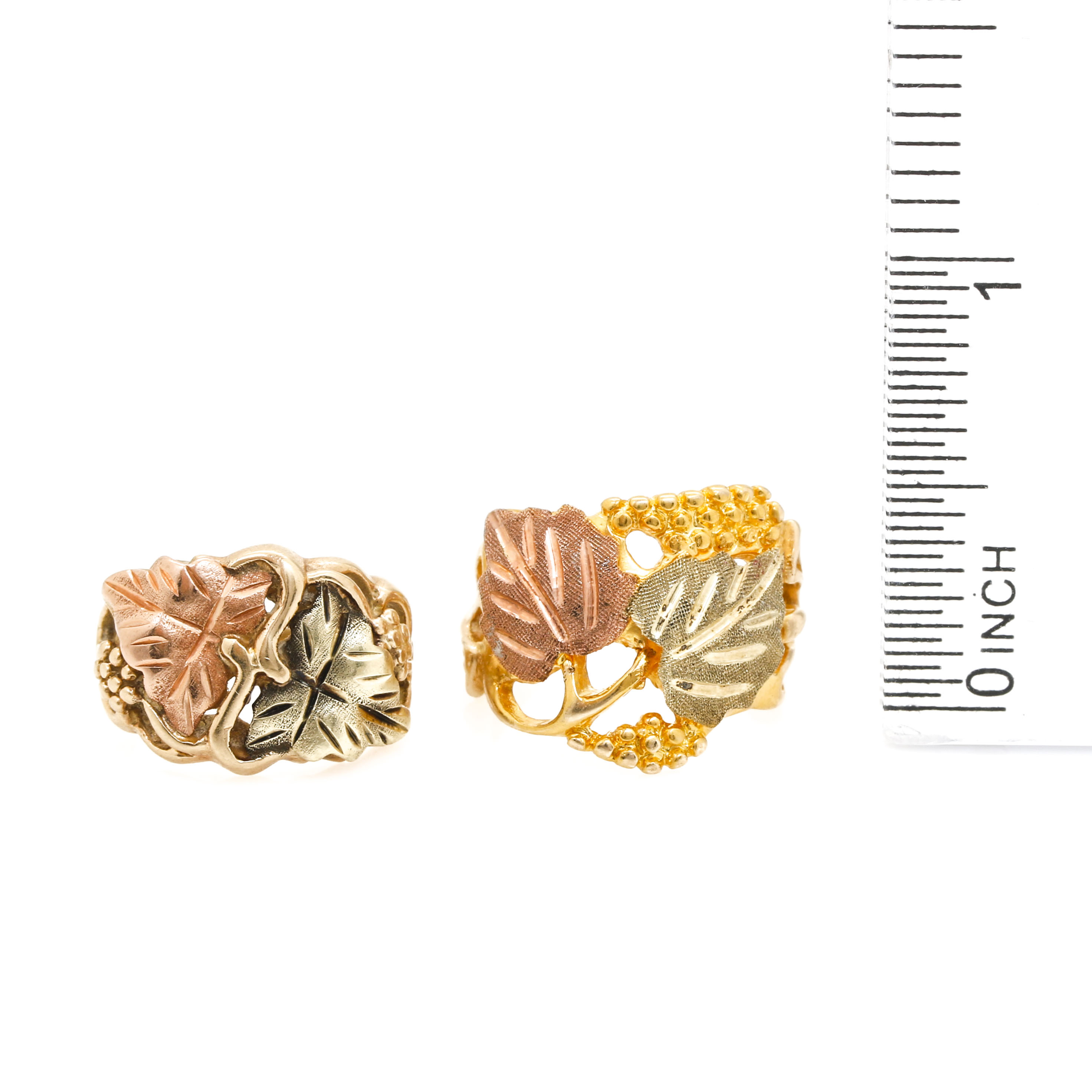 10K Tri-Tone Gold Black Hills Rings Including Stamper