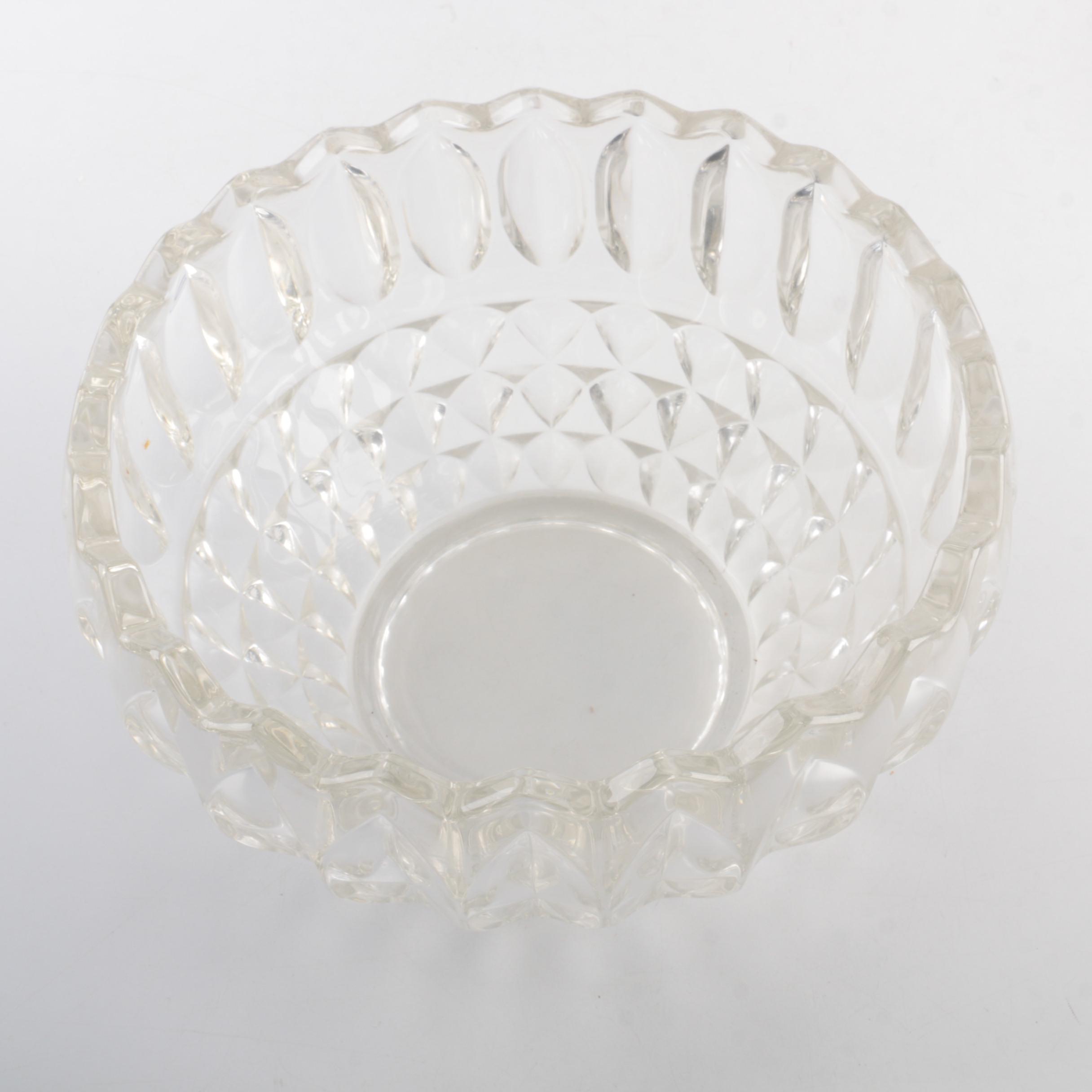 Vintage Glass Punch Bowl and Underplate