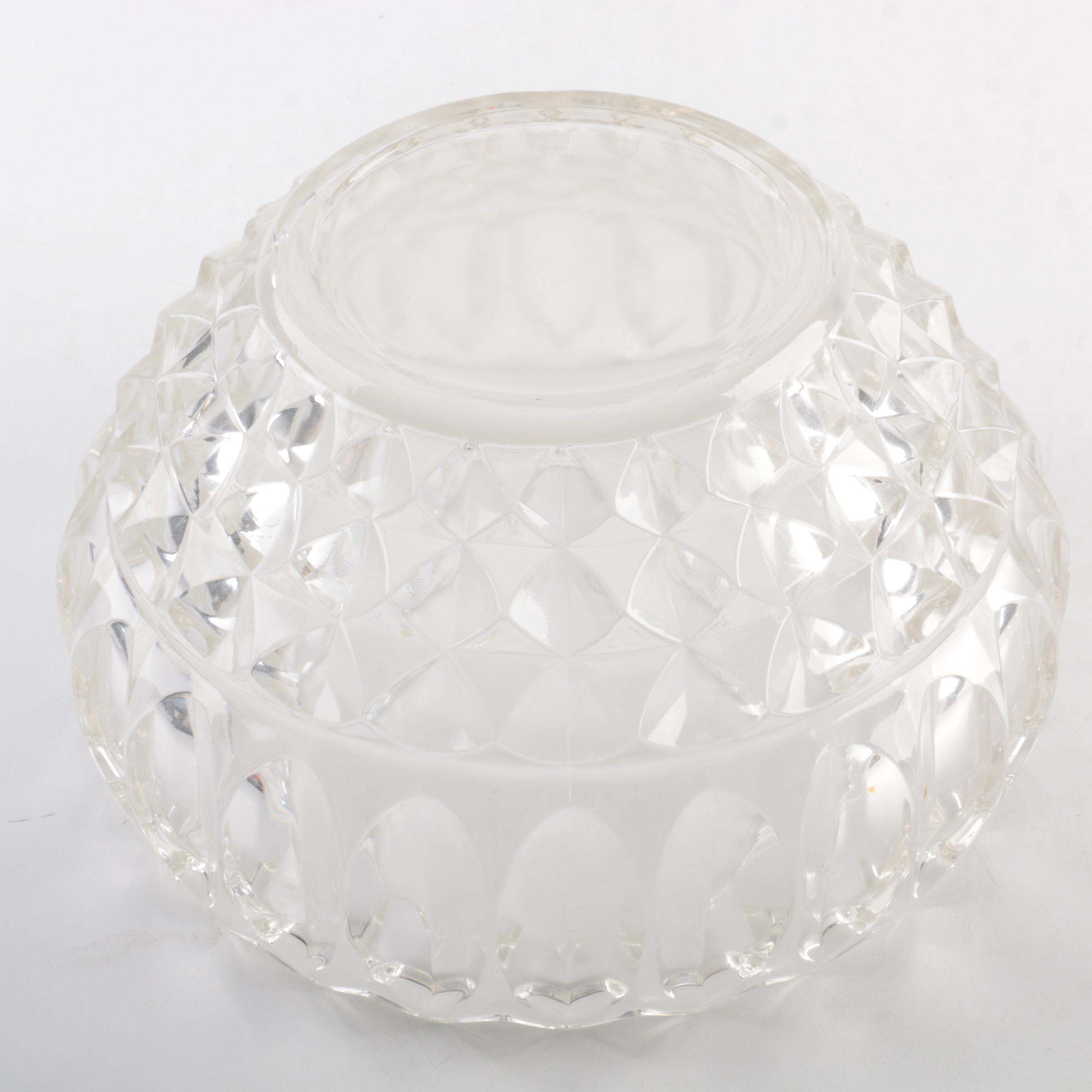 Vintage Glass Punch Bowl and Underplate