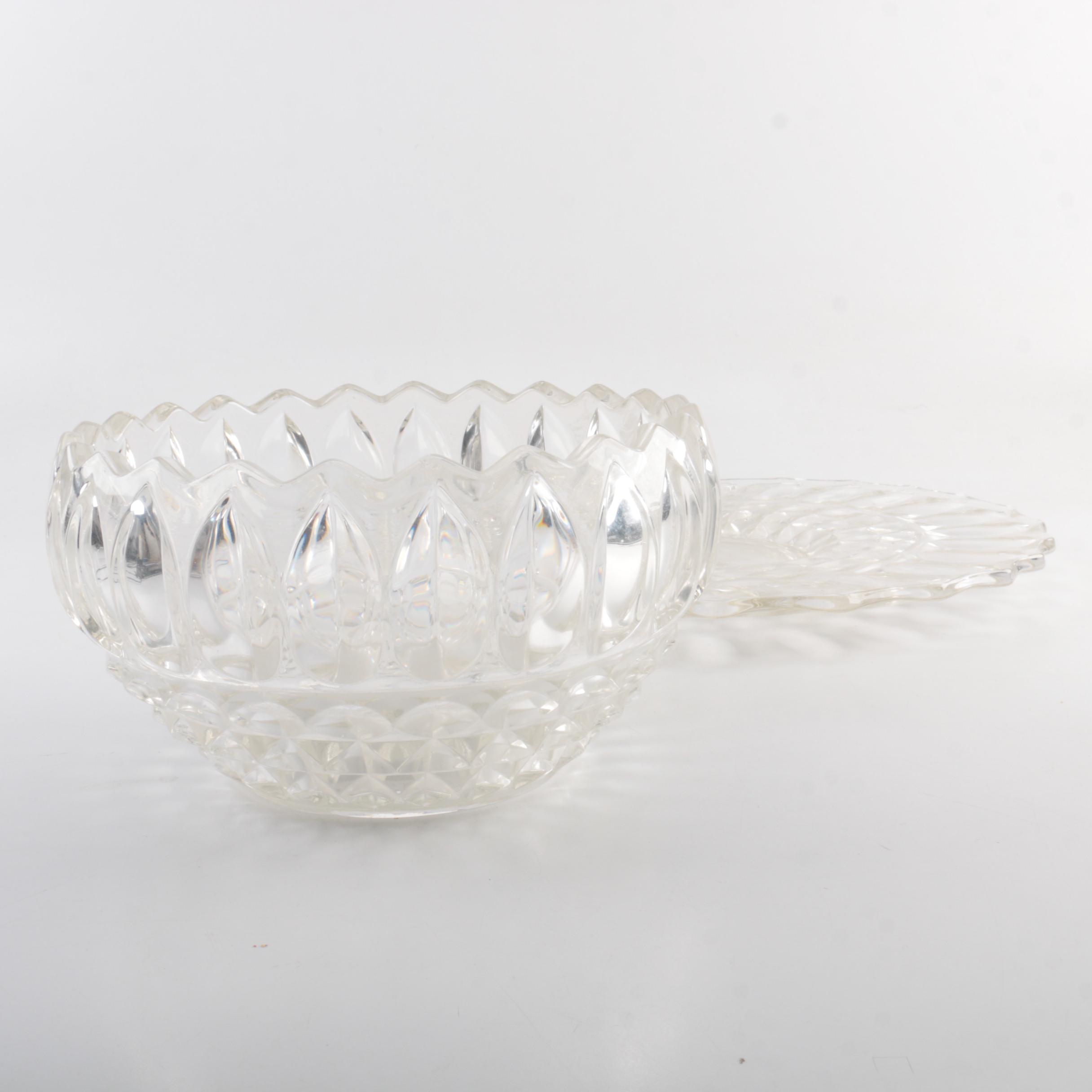 Vintage Glass Punch Bowl and Underplate