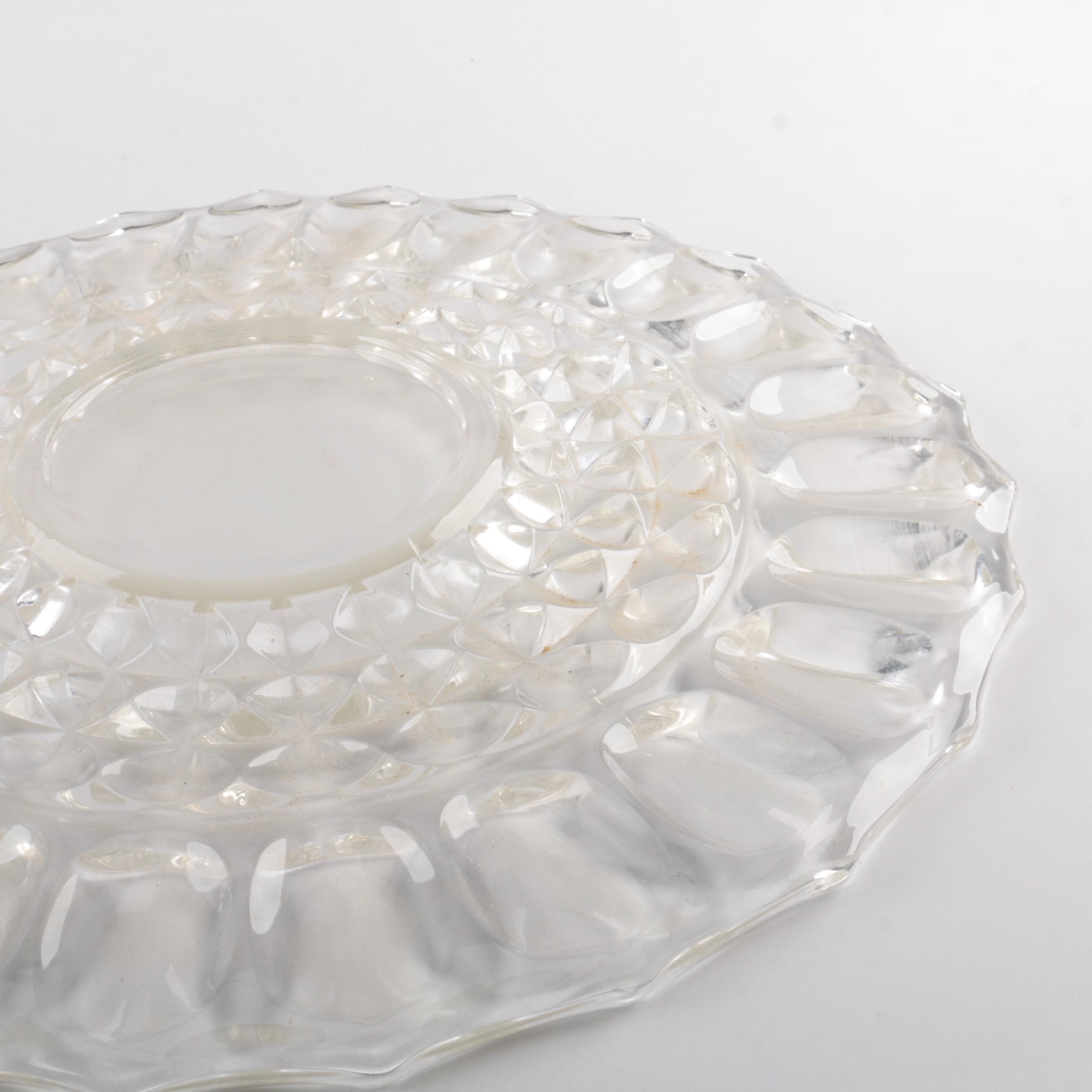Vintage Glass Punch Bowl and Underplate