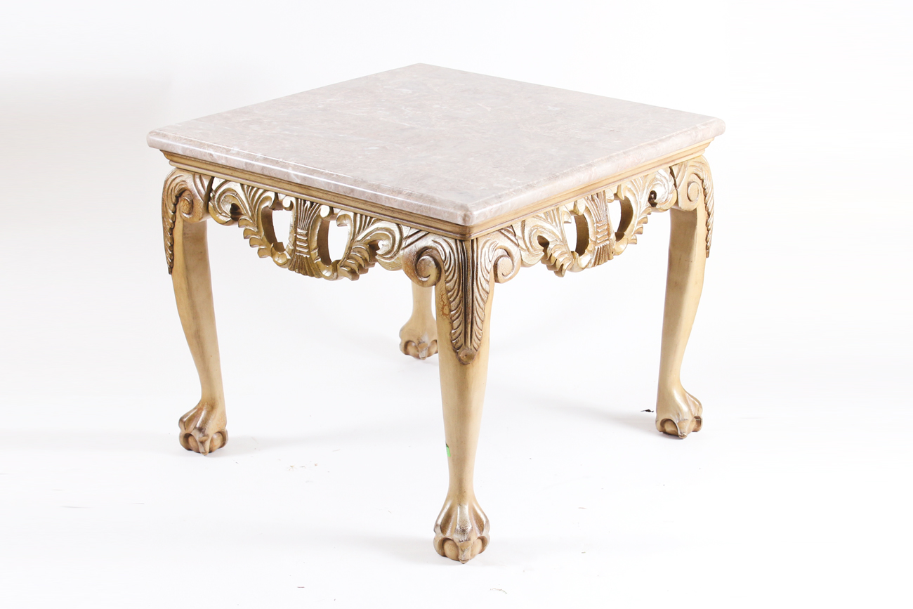 Square Marble Top End Table