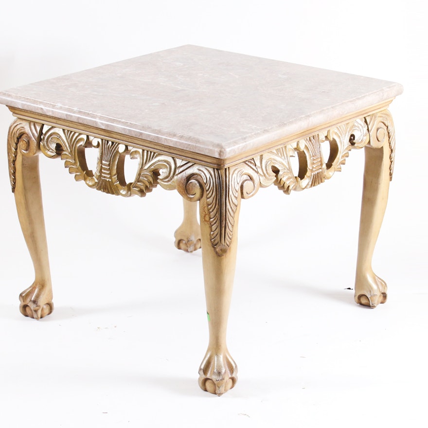 Square Marble Top End Table