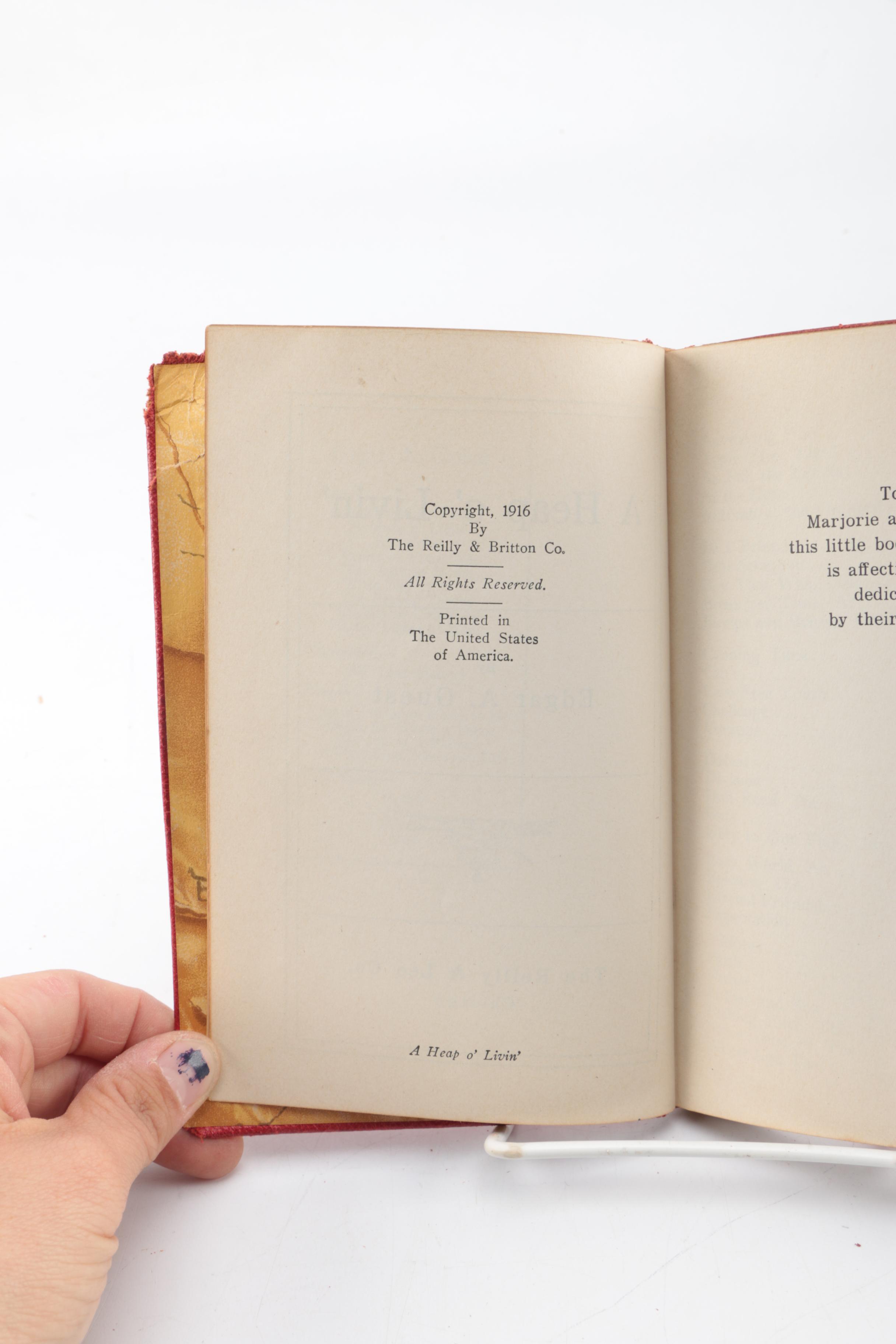 Circa 1930s "A Heap o' Livin'" by Edgar A. Guest