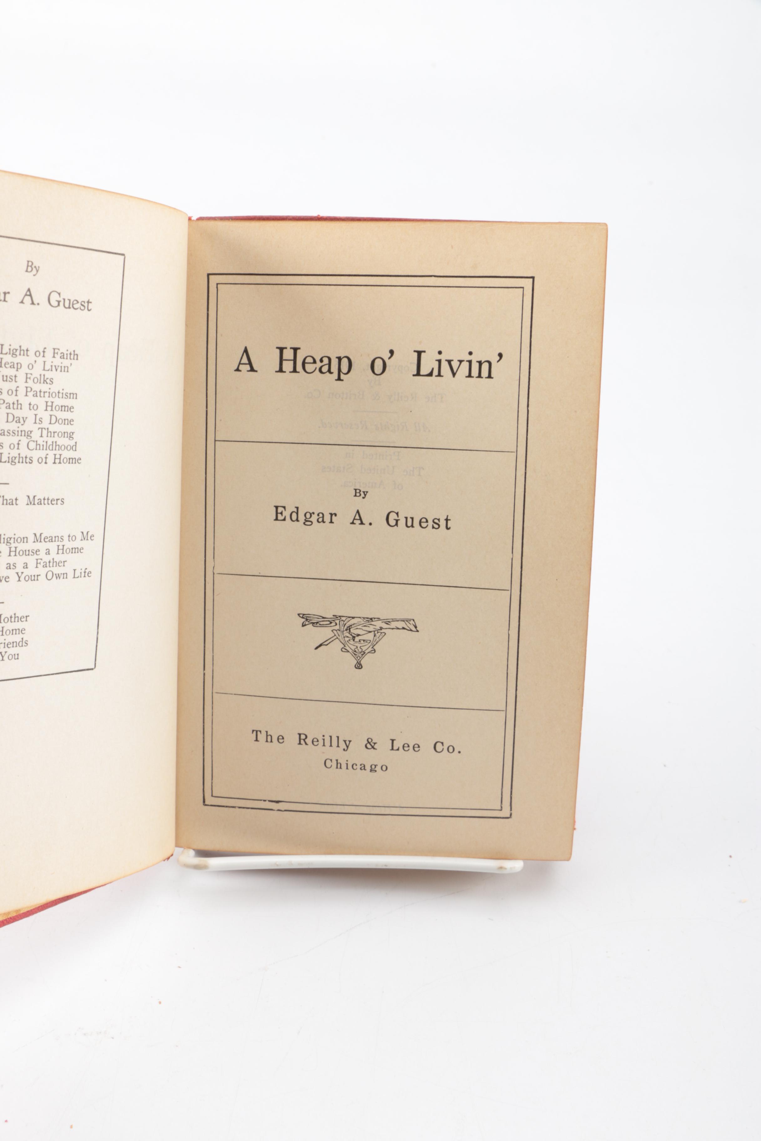 Circa 1930s "A Heap o' Livin'" by Edgar A. Guest