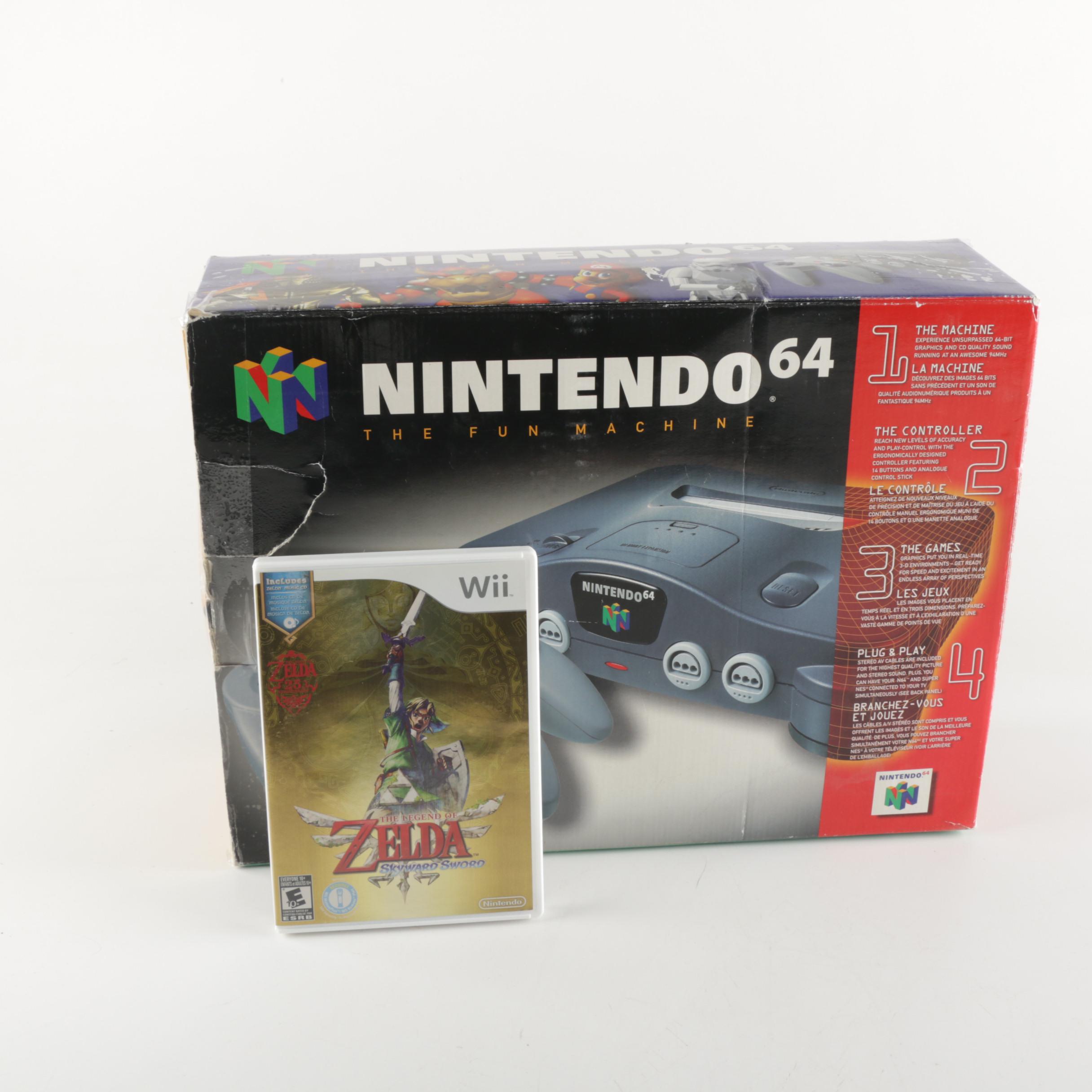 Nintendo 64 with Wii Zelda Game