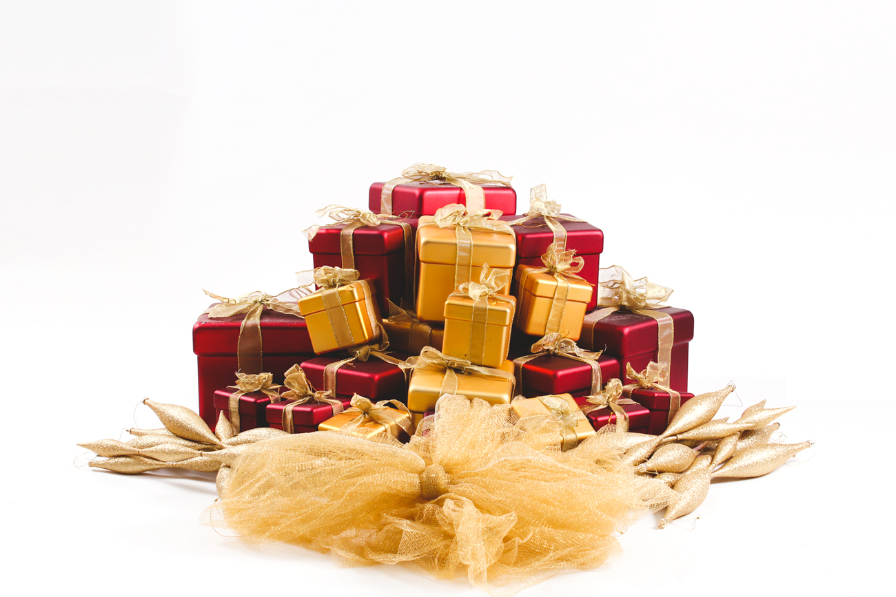 Red and Gold Ornaments and Holiday Decor