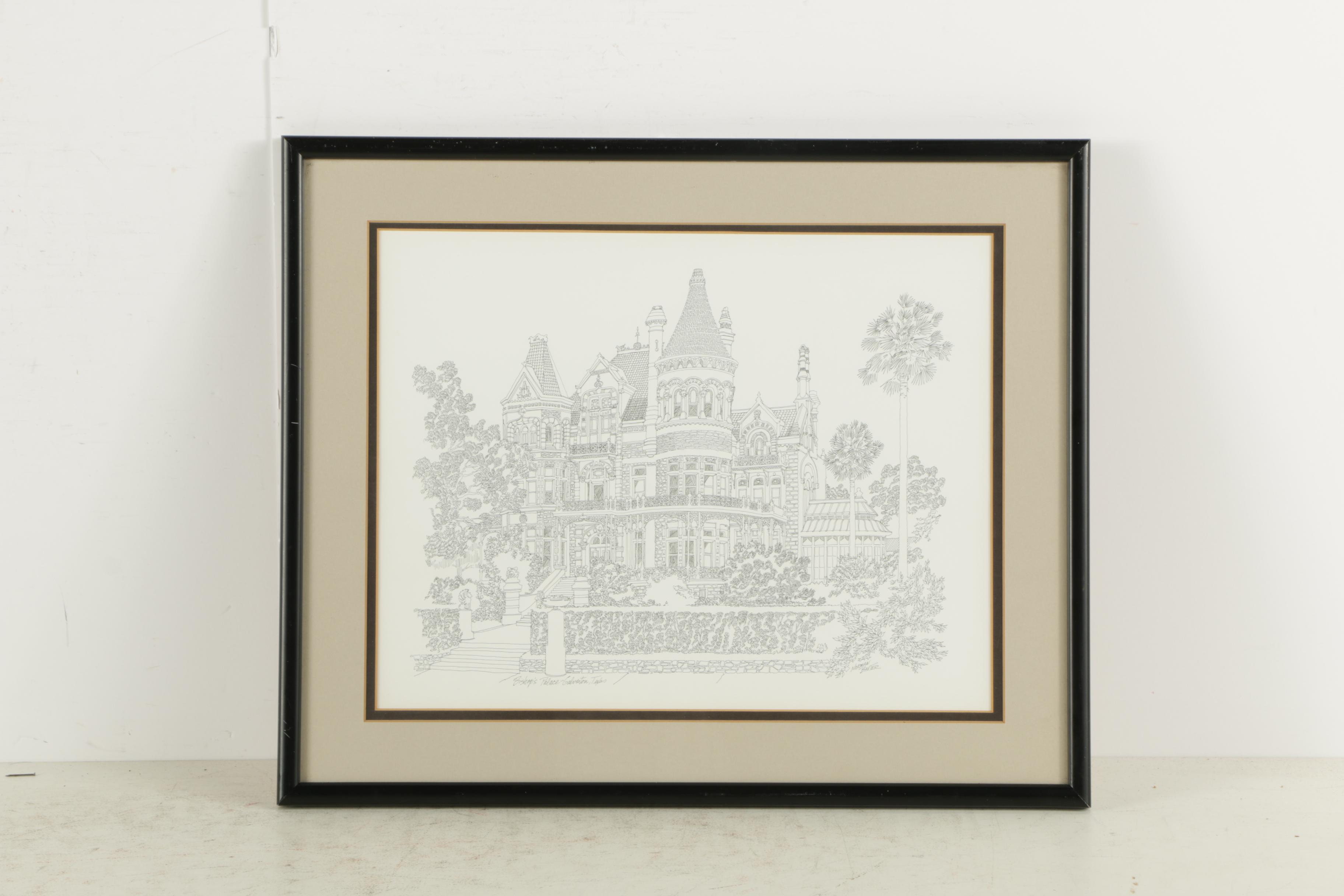 Offset Lithographs After Norman Baxter of Texas Architecture