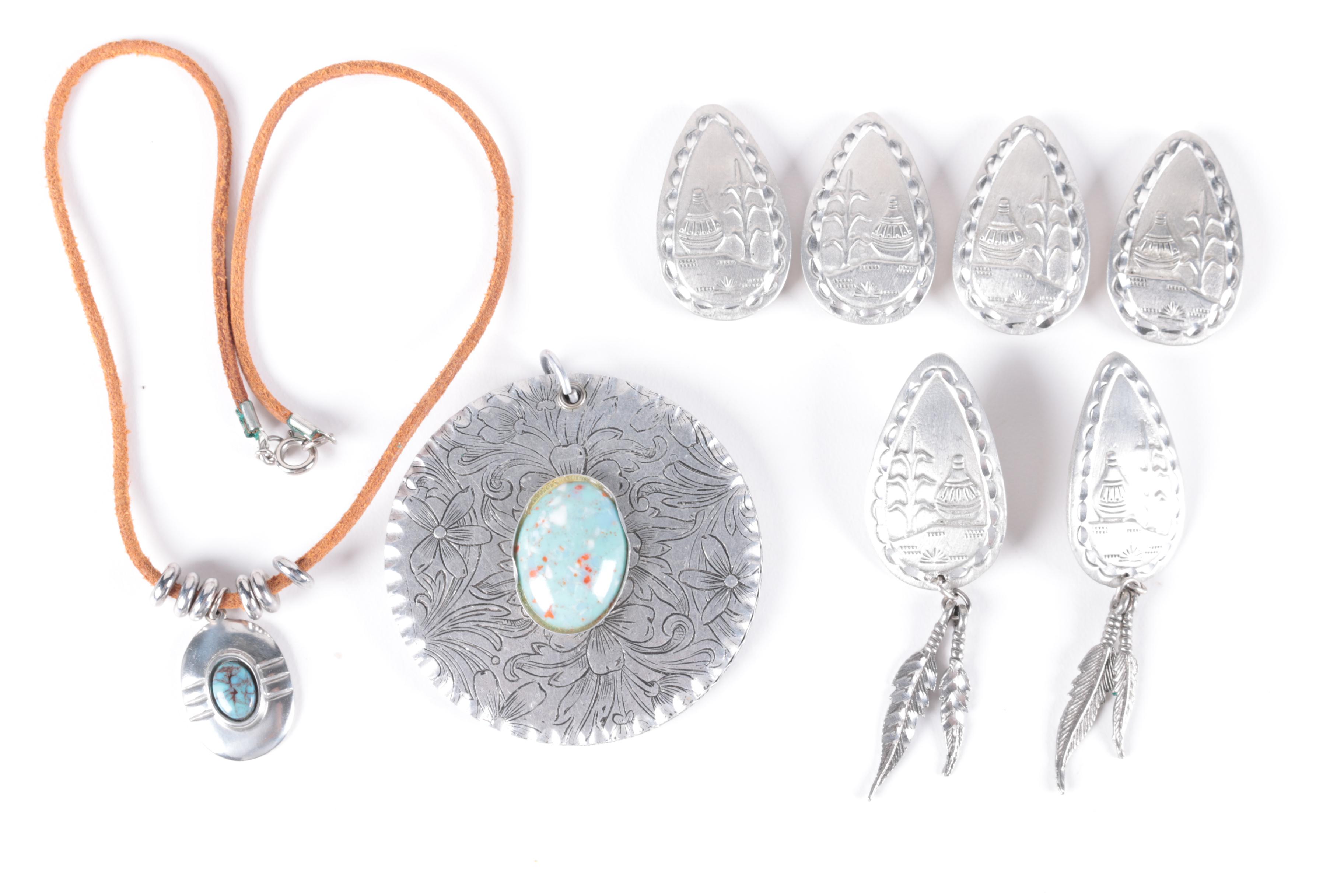 Assortment of Vintage Costume Jewelry with Stone Accents