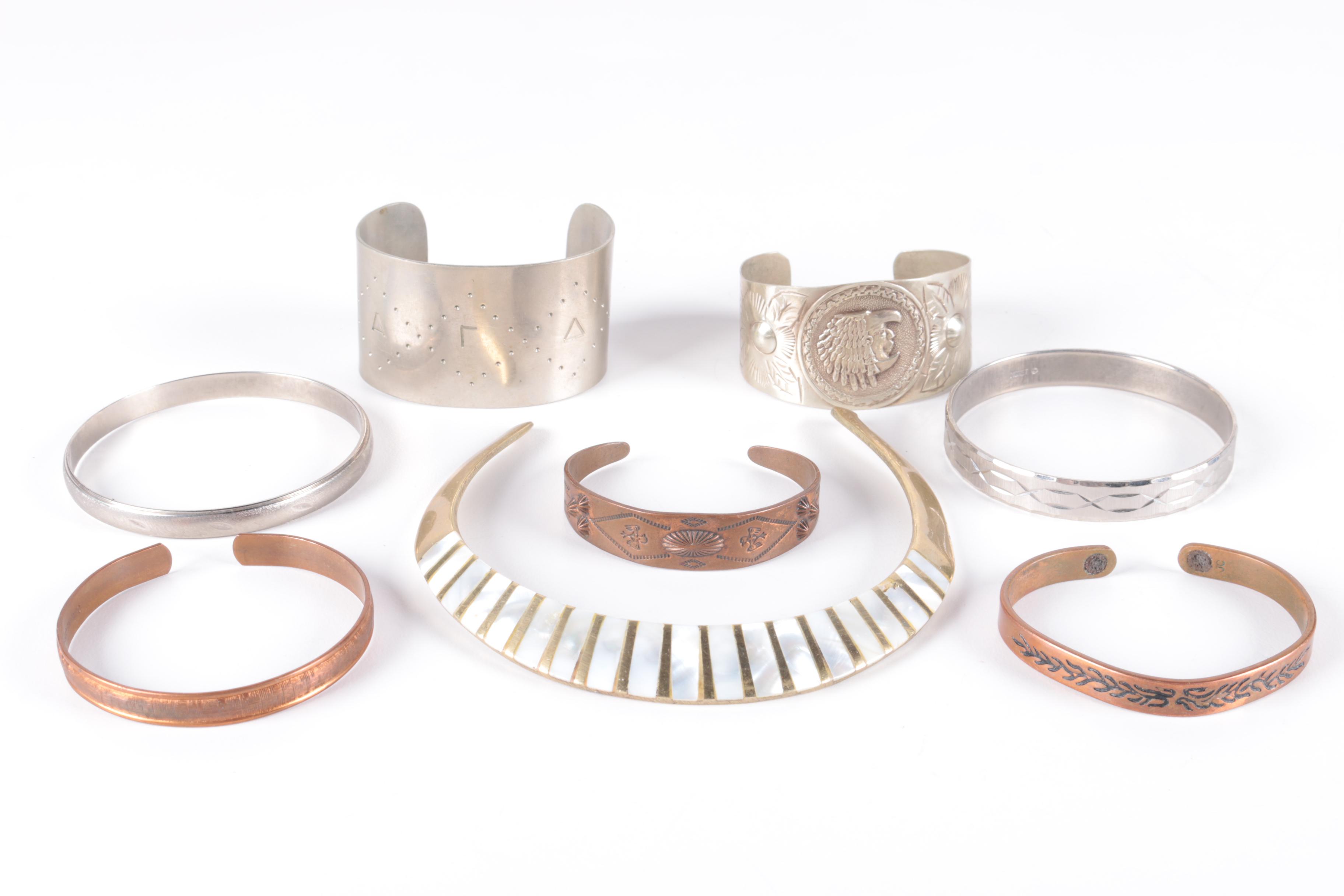 Assortment of Vintage Costume Jewelry with Stone Accents