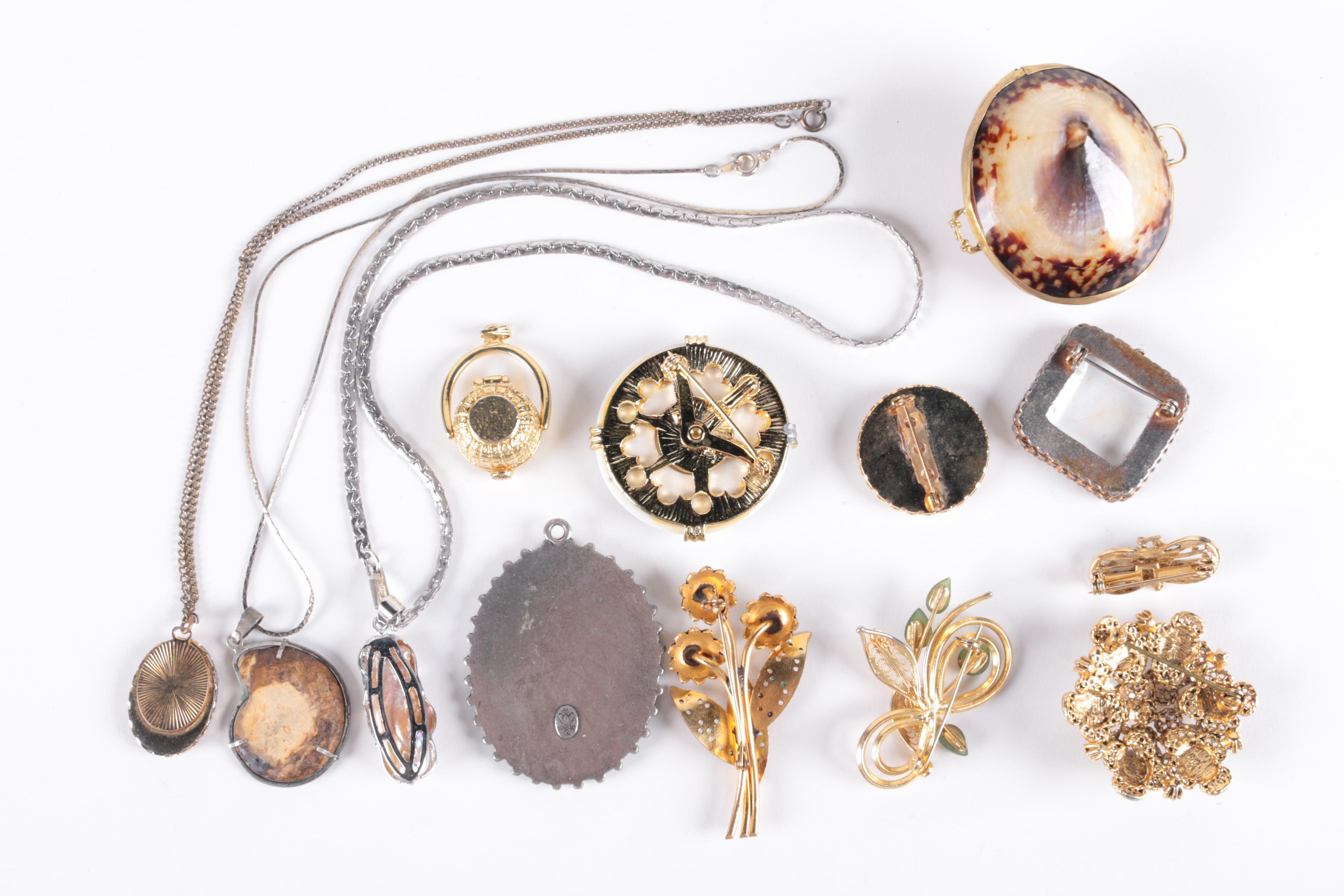 Assortment of Vintage Costume Jewelry with Stone Accents