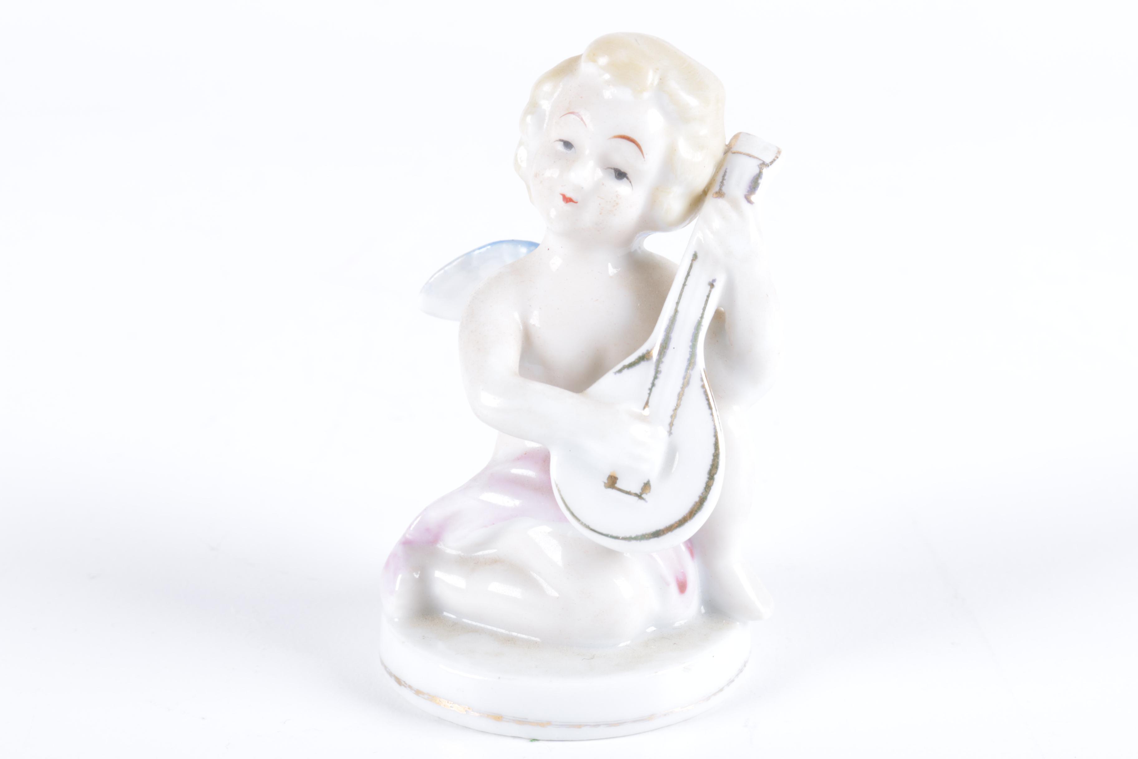 Vintage Angel Figurines and Candle Holder