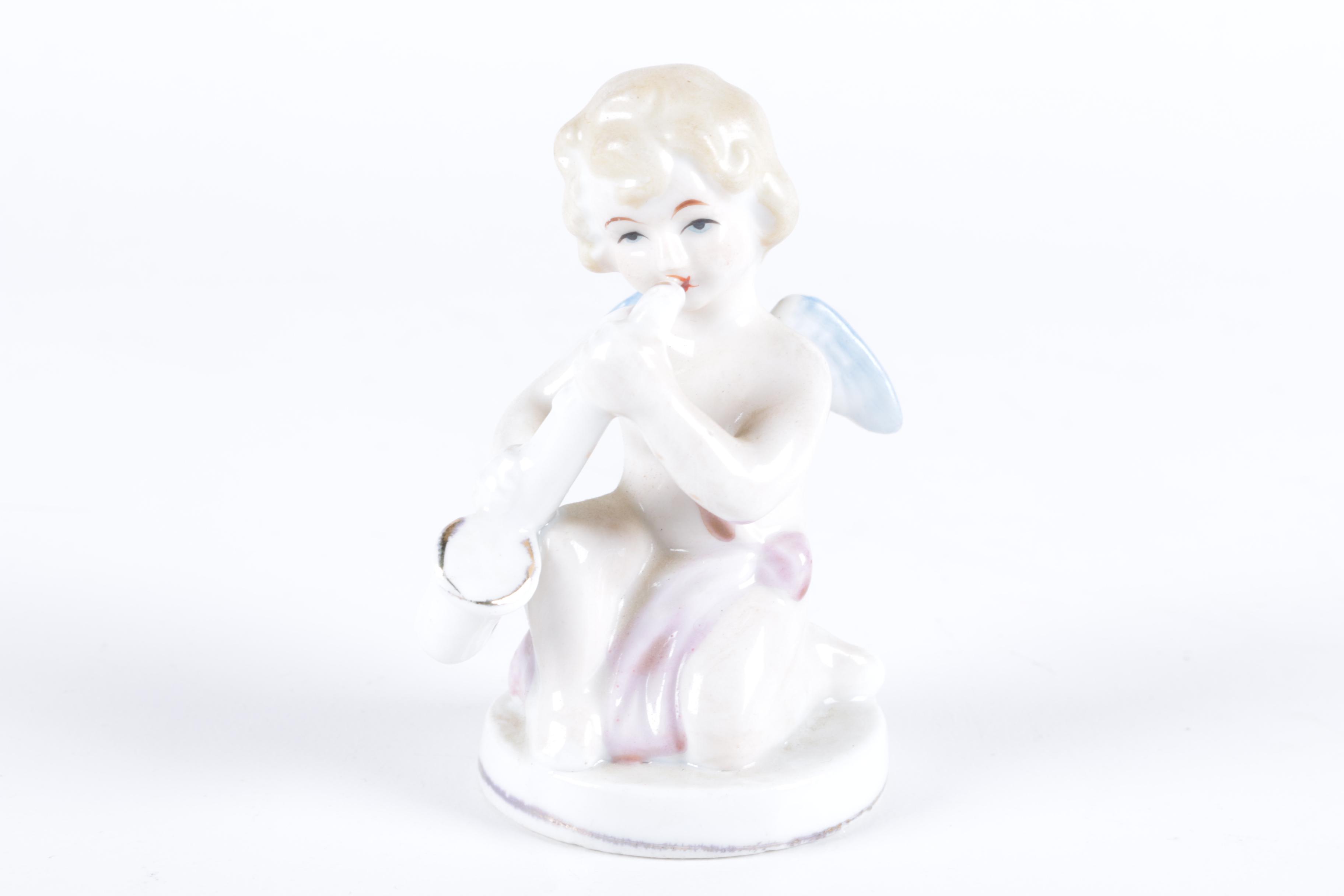 Vintage Angel Figurines and Candle Holder