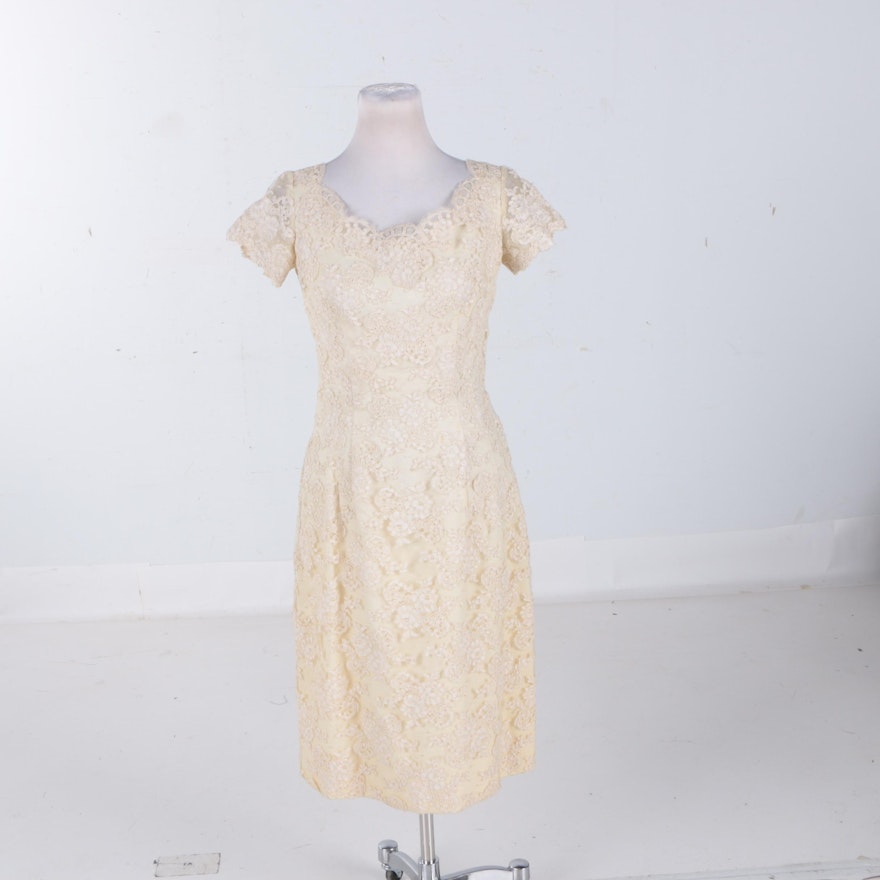 Circa 1950s Ivory Lace Dress