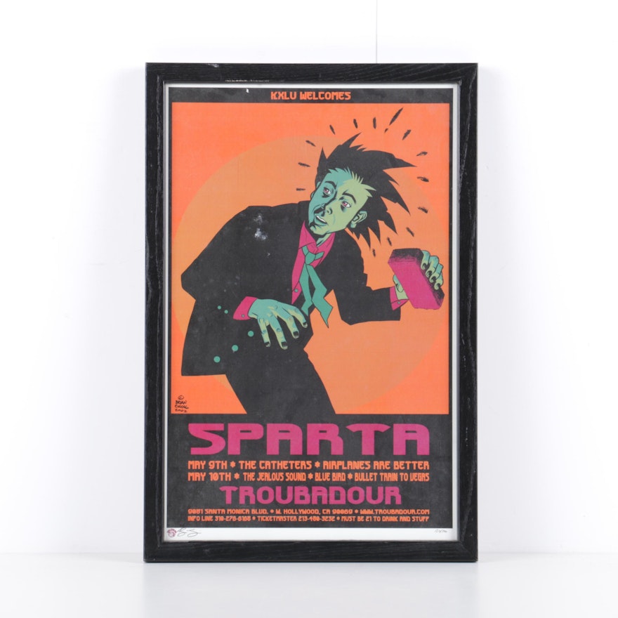 Brian Ewing 2002 Limited Edition Concert Poster for Sparta at the Troubadour