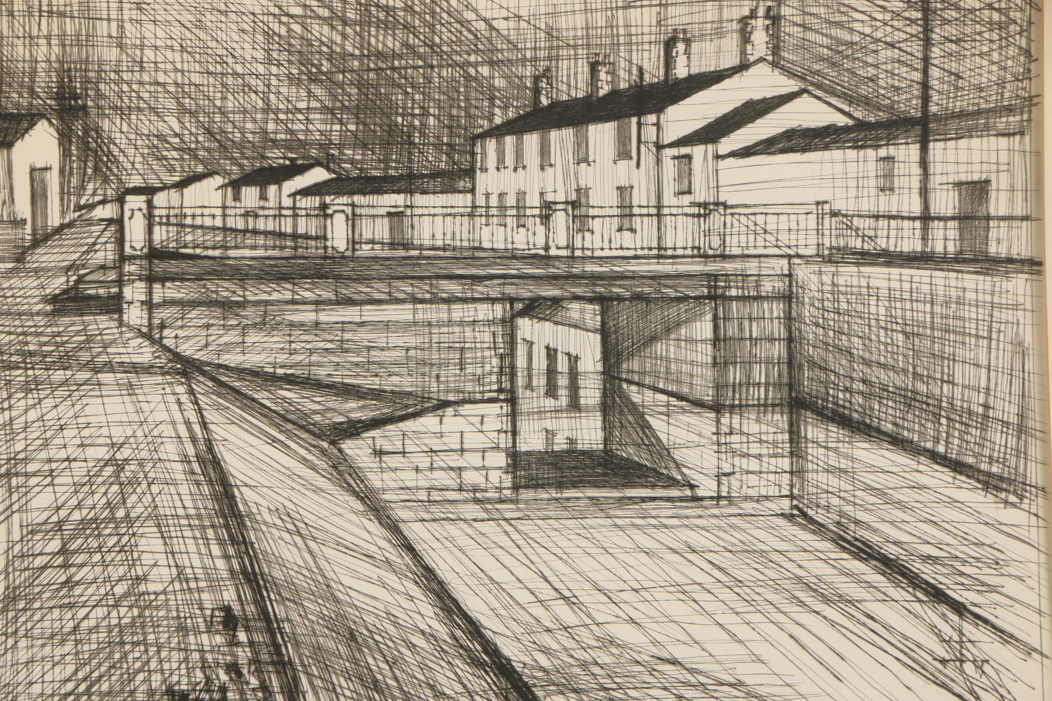 Bernard Buffet 1955 Limited Edition Drypoint on Paper "Le Canal"