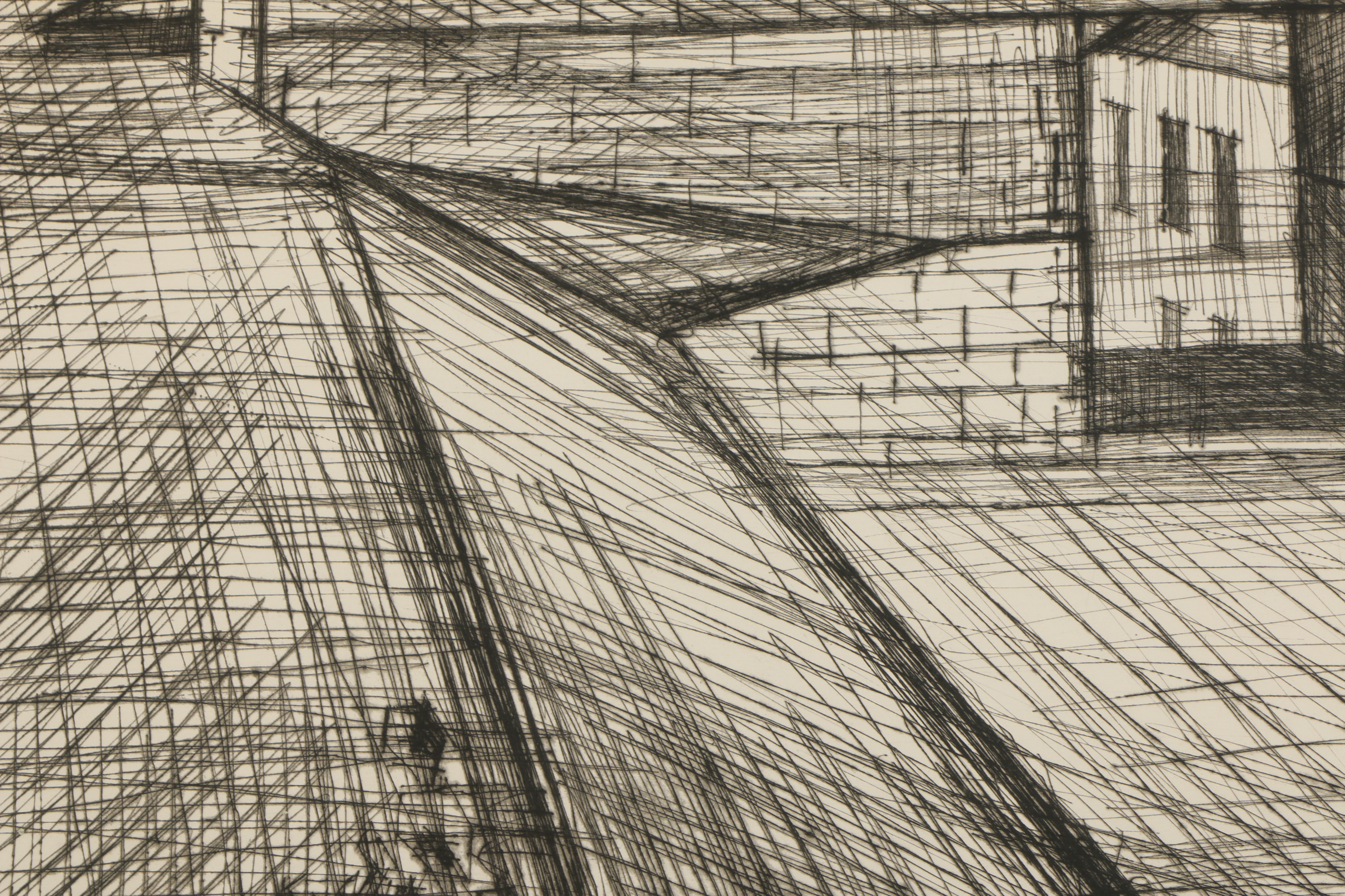 Bernard Buffet 1955 Limited Edition Drypoint on Paper "Le Canal"