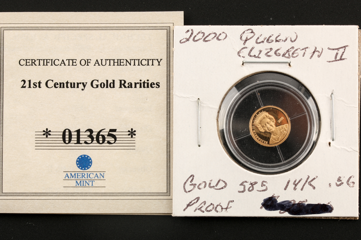 2000 Queen Elizabeth II Commemorative Proof Gold Coin