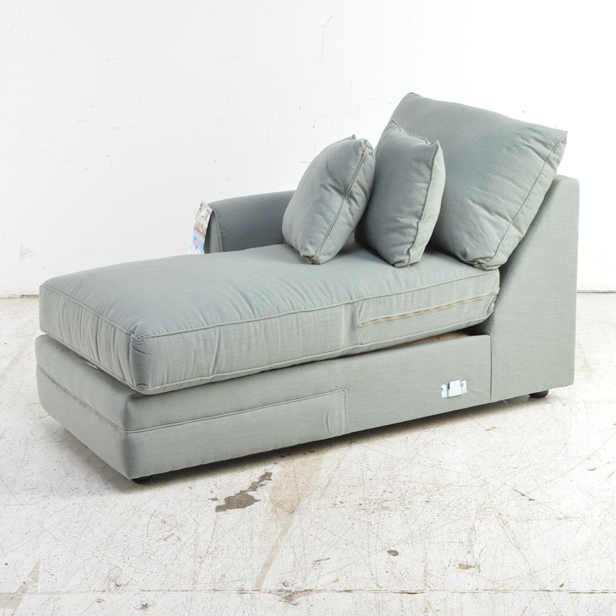 Light Blue Upholstered Chaise by Klaussner