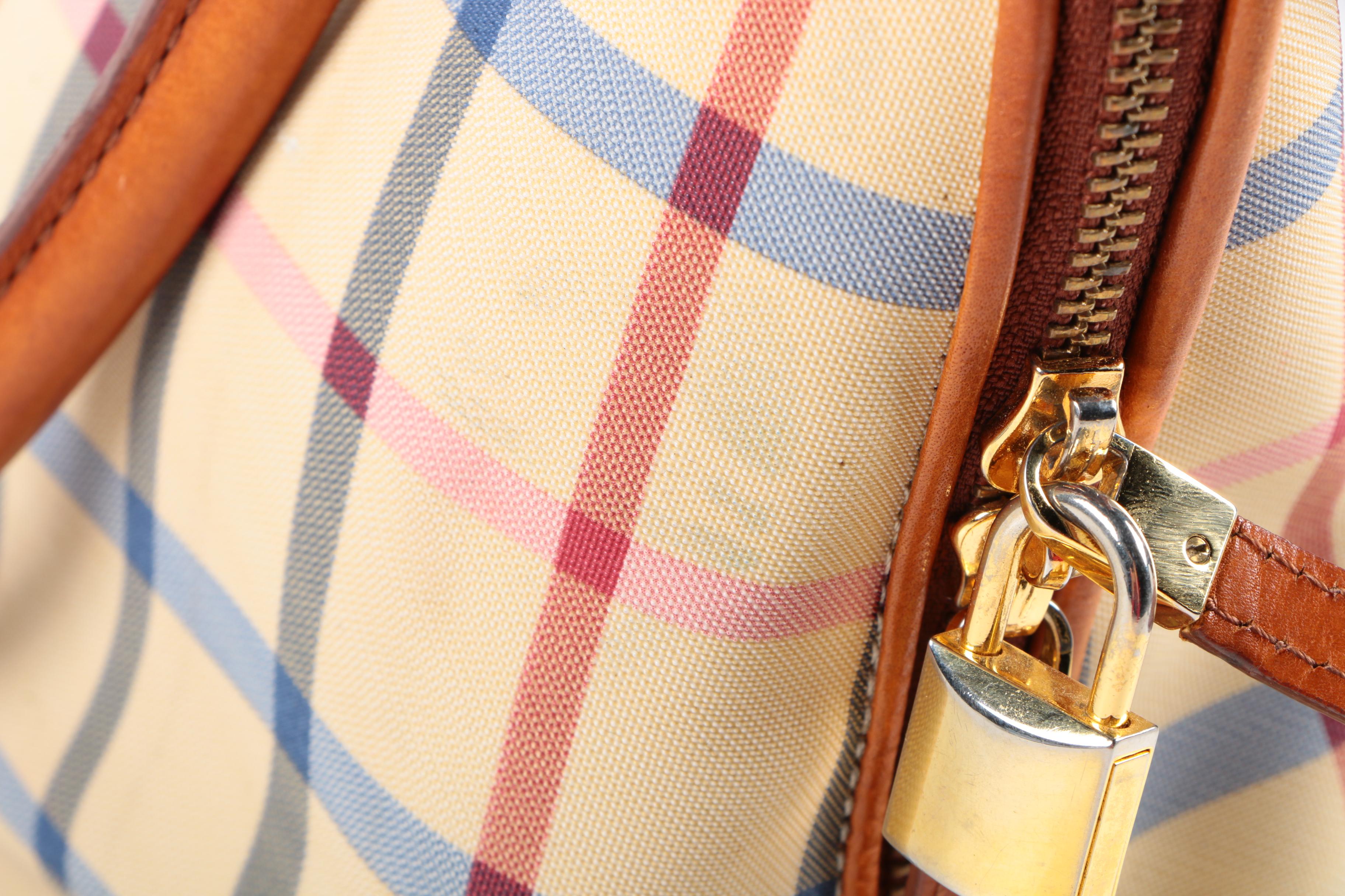 Brooks Brothers Leather Trimmed Satchel