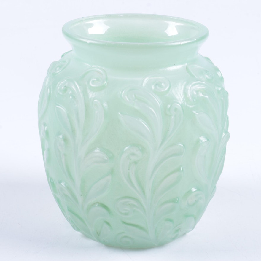 Teal Phoenix and Consolidated Glass Vase