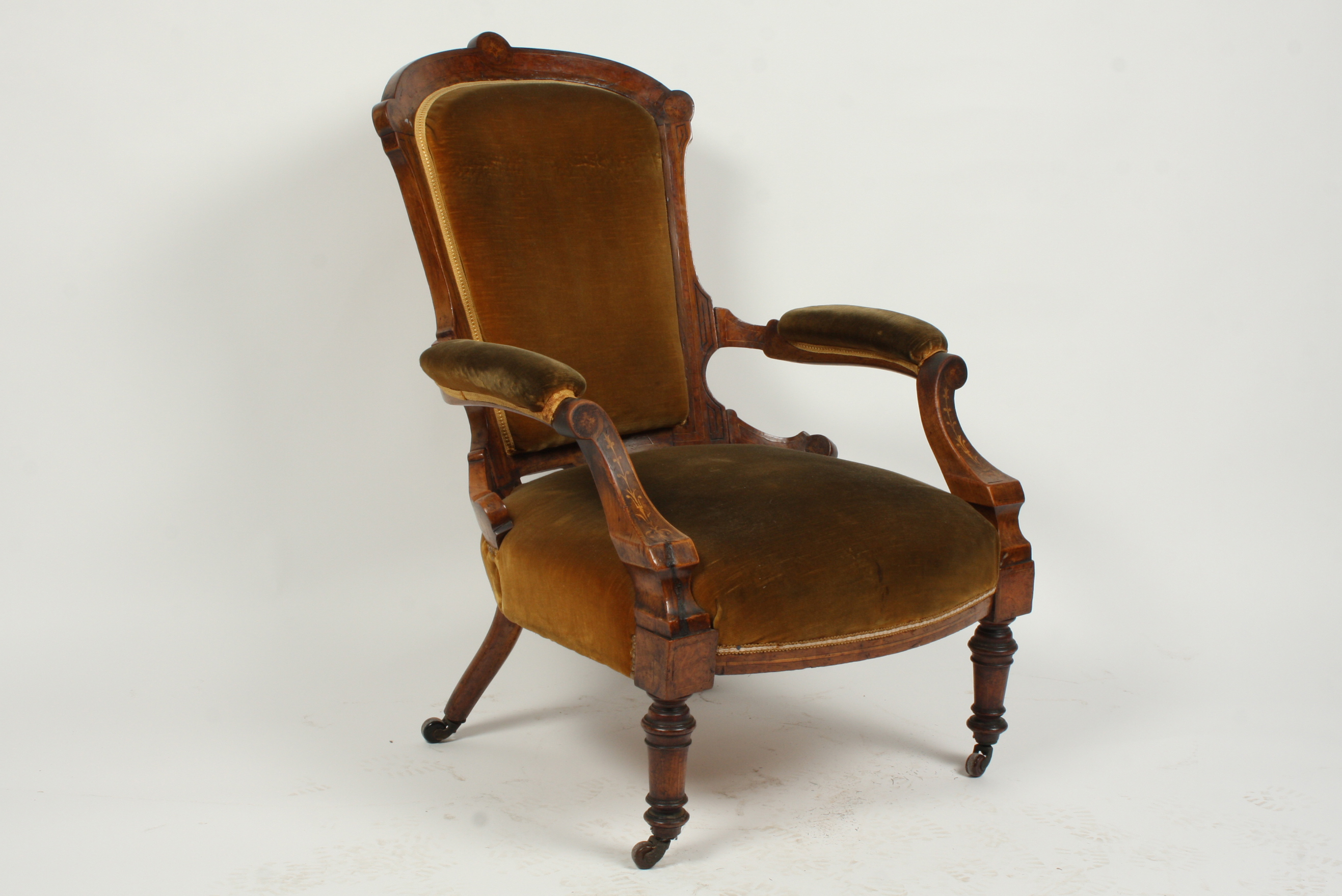 Antique Louis XVI Style Fauteuil with Inlay