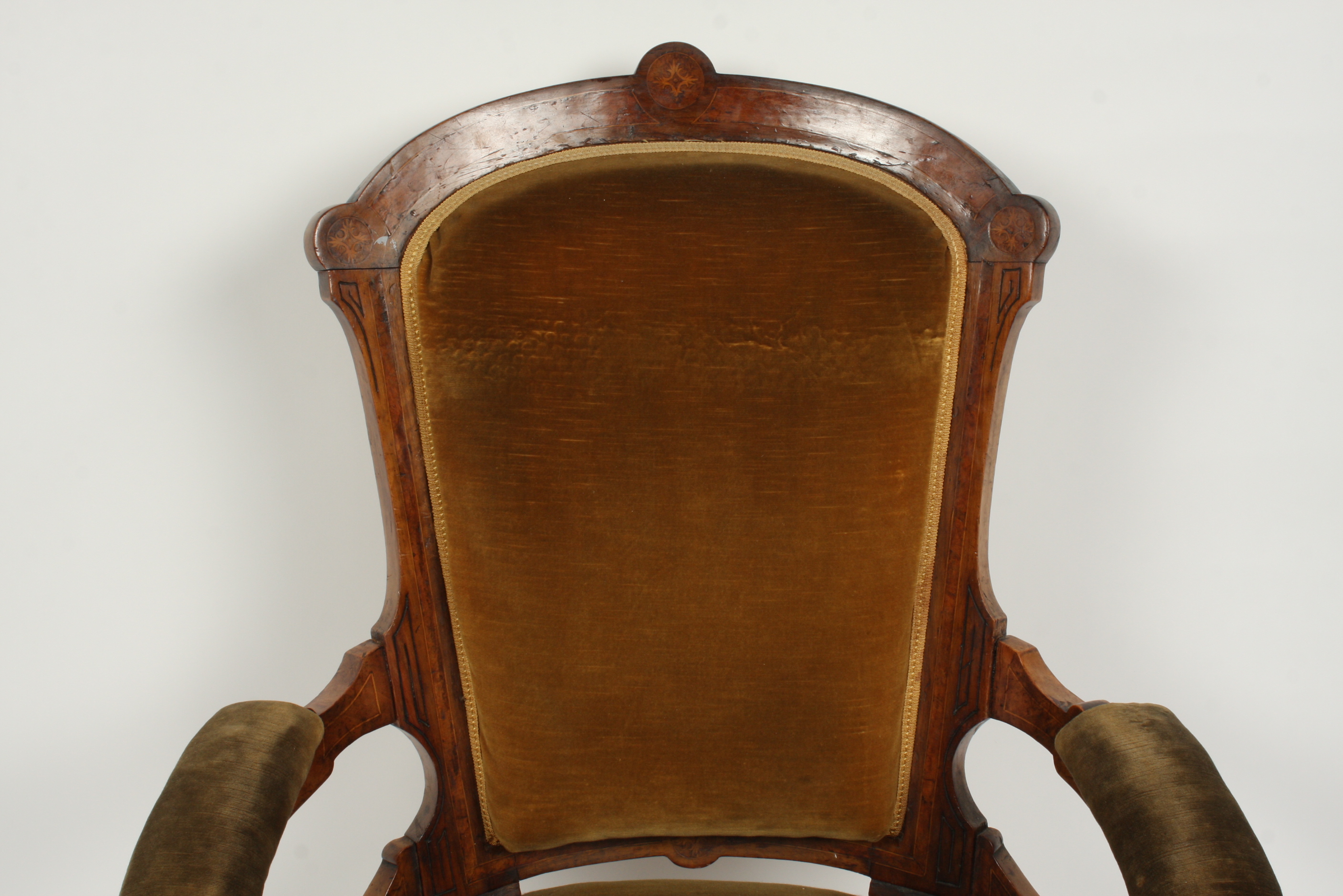 Antique Louis XVI Style Fauteuil with Inlay