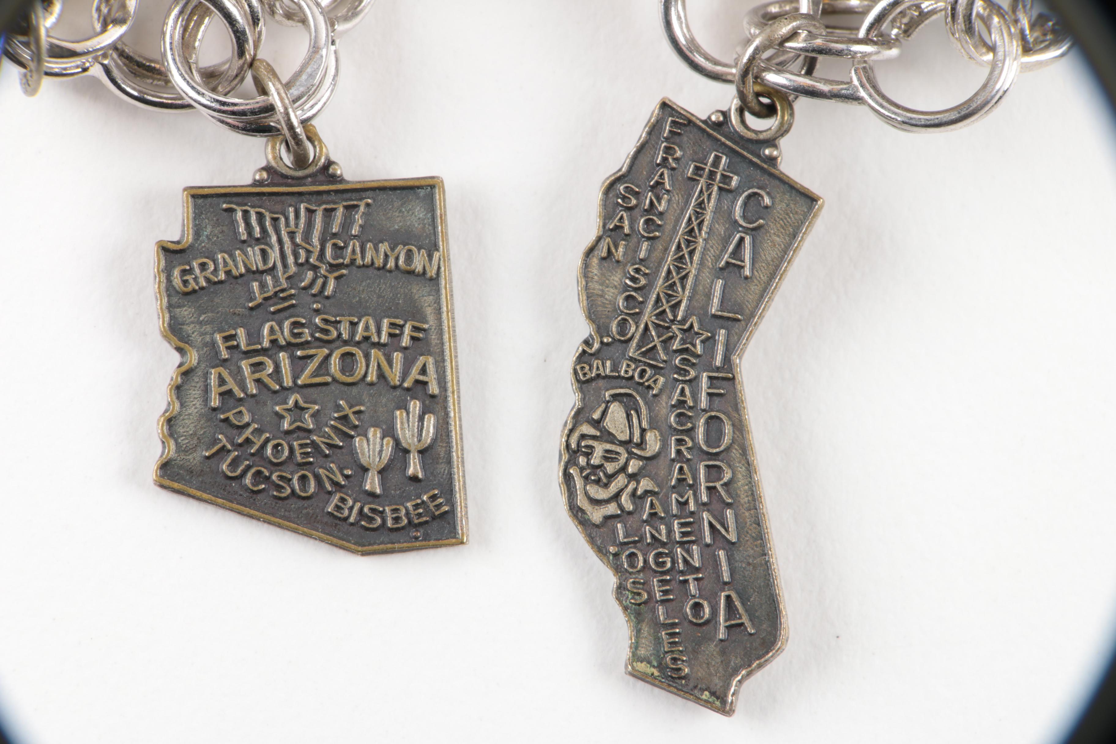 Pair of Sterling Silver Charm Bracelets with Other Loose Charms