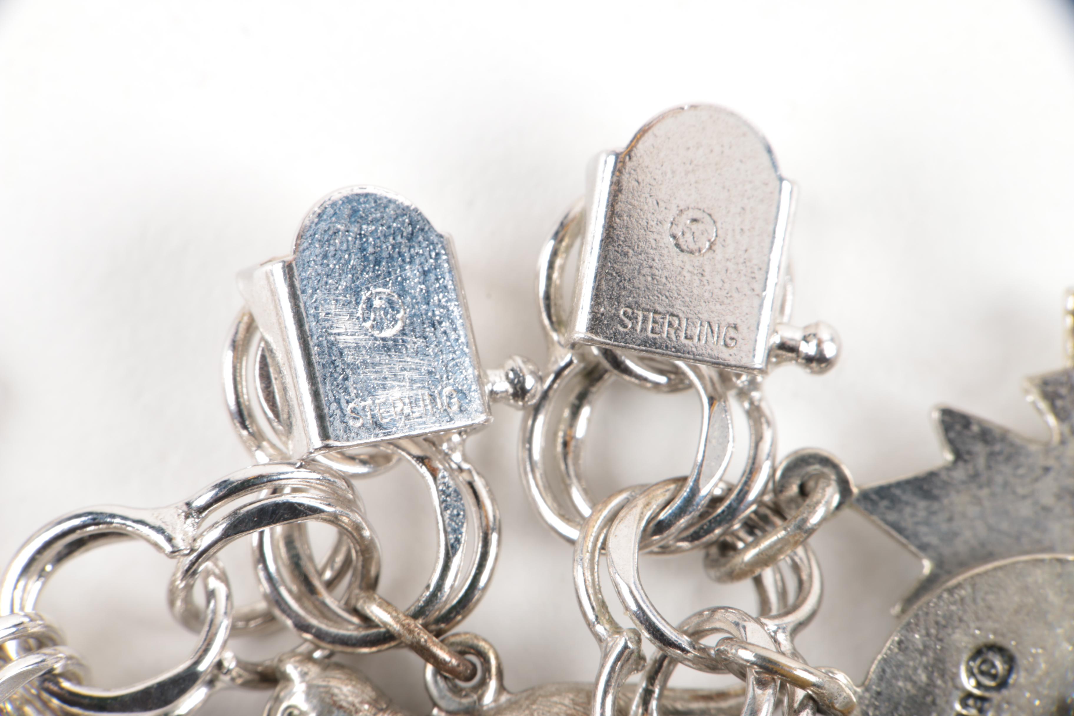 Pair of Sterling Silver Charm Bracelets with Other Loose Charms