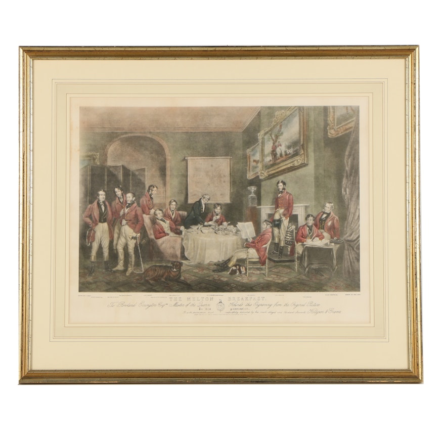 Hand-Colored Lithograph After Charles G. Lewis's "The Melton Breakfast"