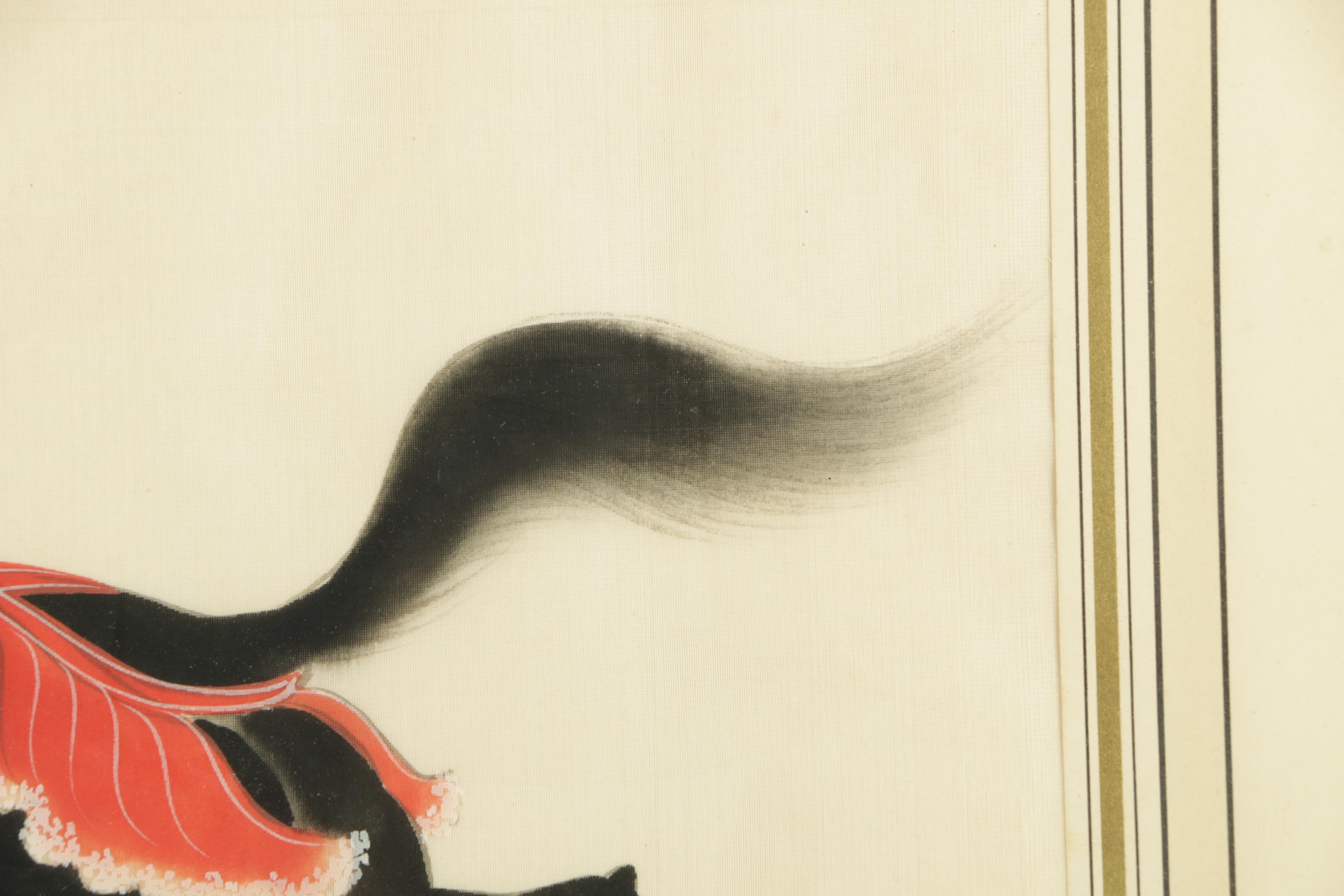 Two East Asian Gouache Paintings On Silk of Horses