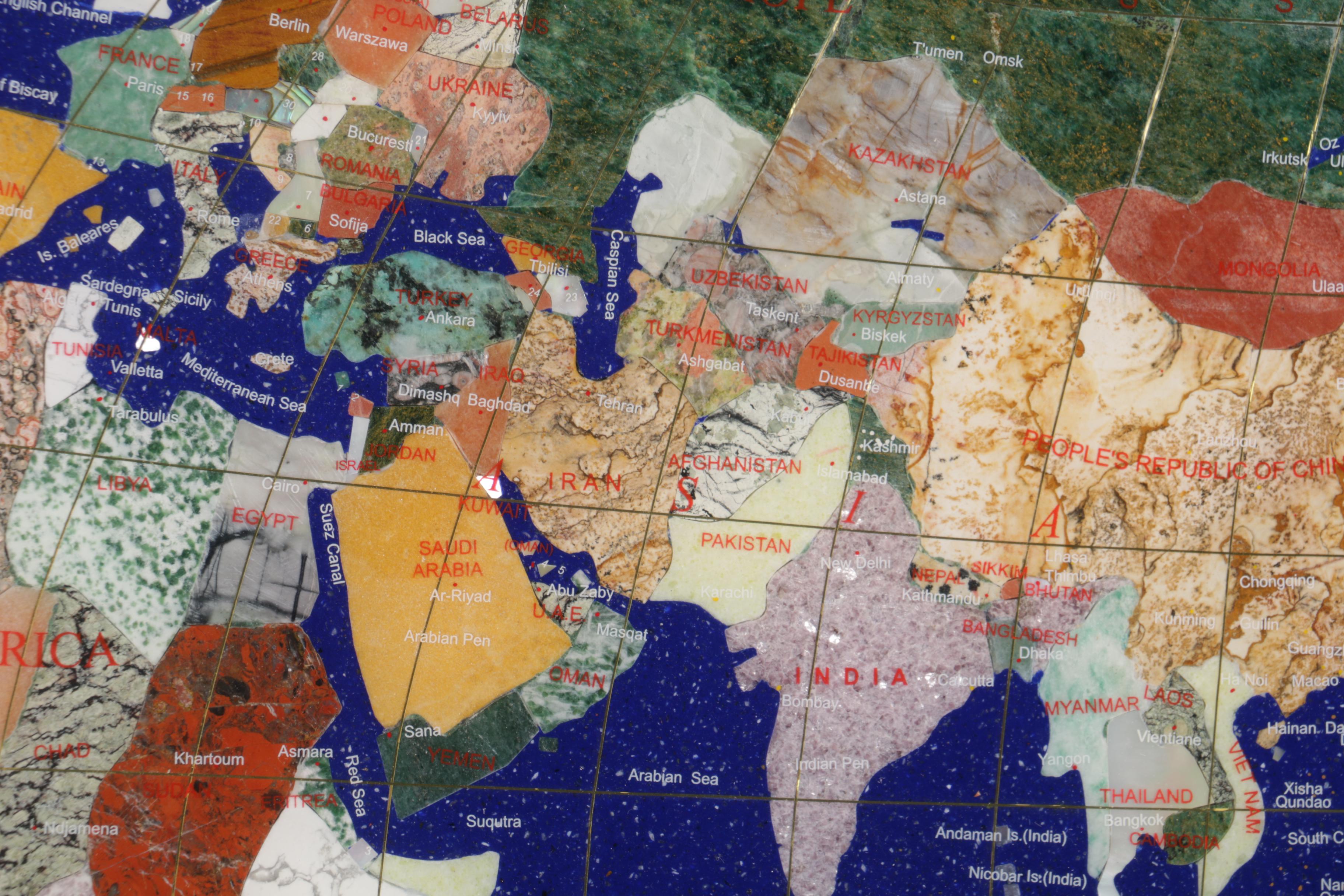 Stone Inlaid Map of the World