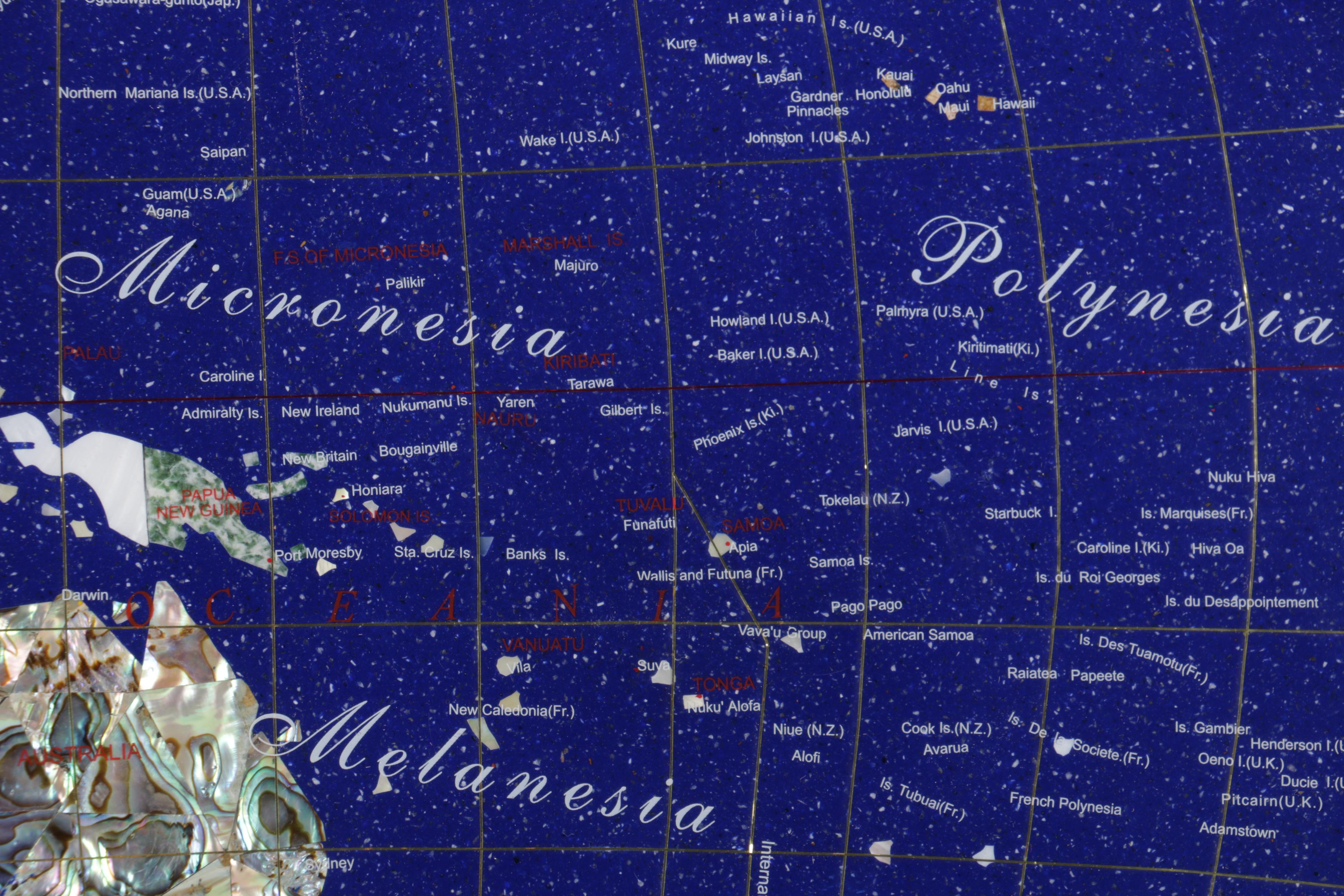 Stone Inlaid Map of the World