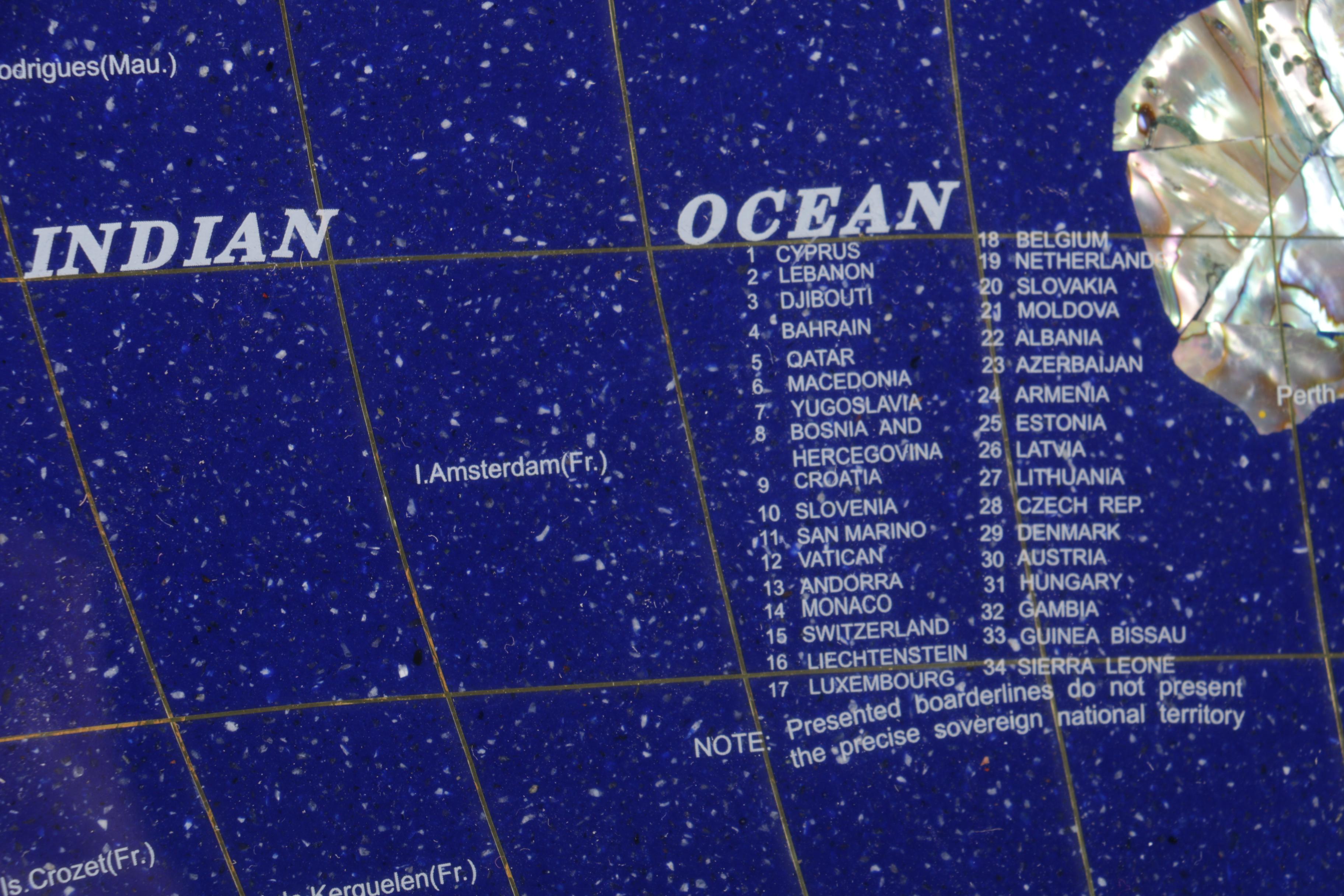 Stone Inlaid Map of the World