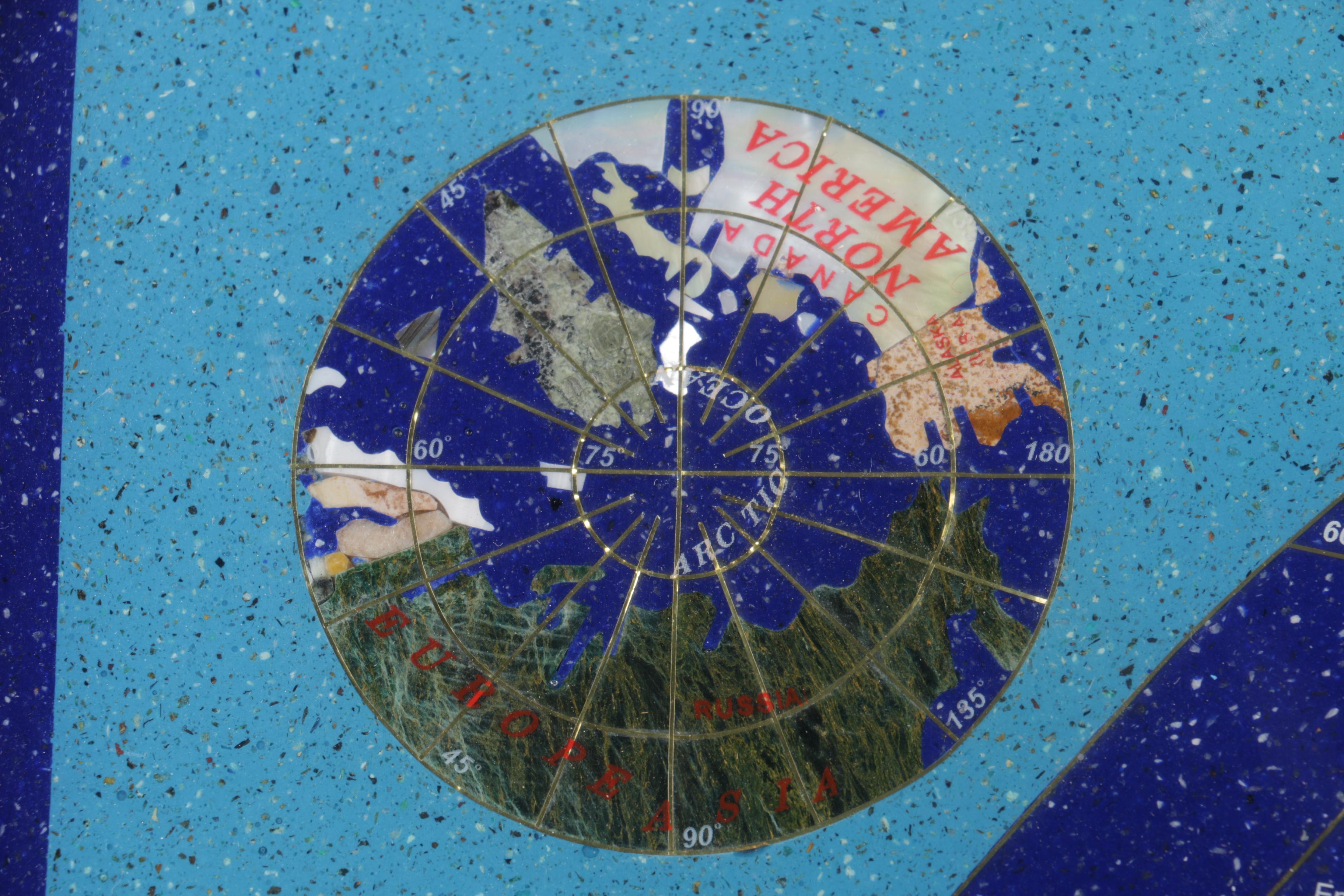 Stone Inlaid Map of the World