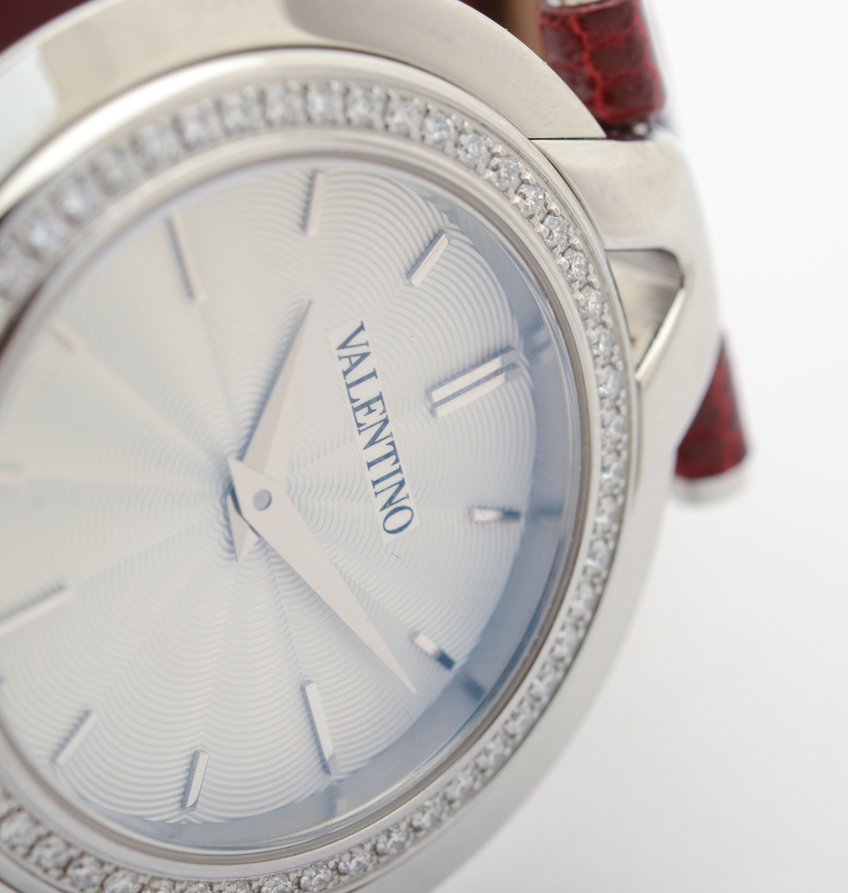 Valentino Diamond Bezel Stainless Steel Watch