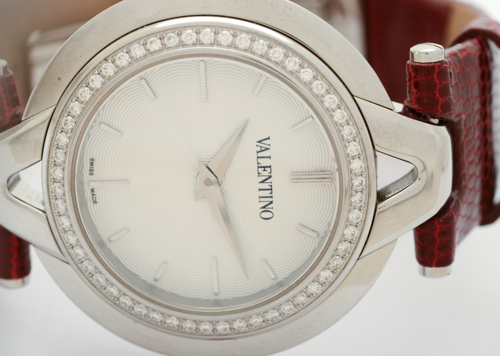 Valentino Diamond Bezel Stainless Steel Watch