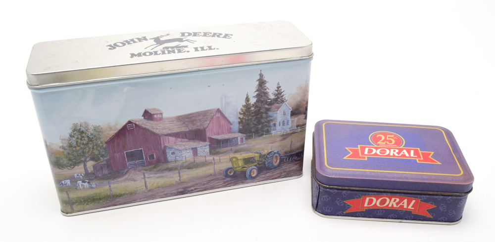 John Deere Collector Cards Tin and Doral Lighter