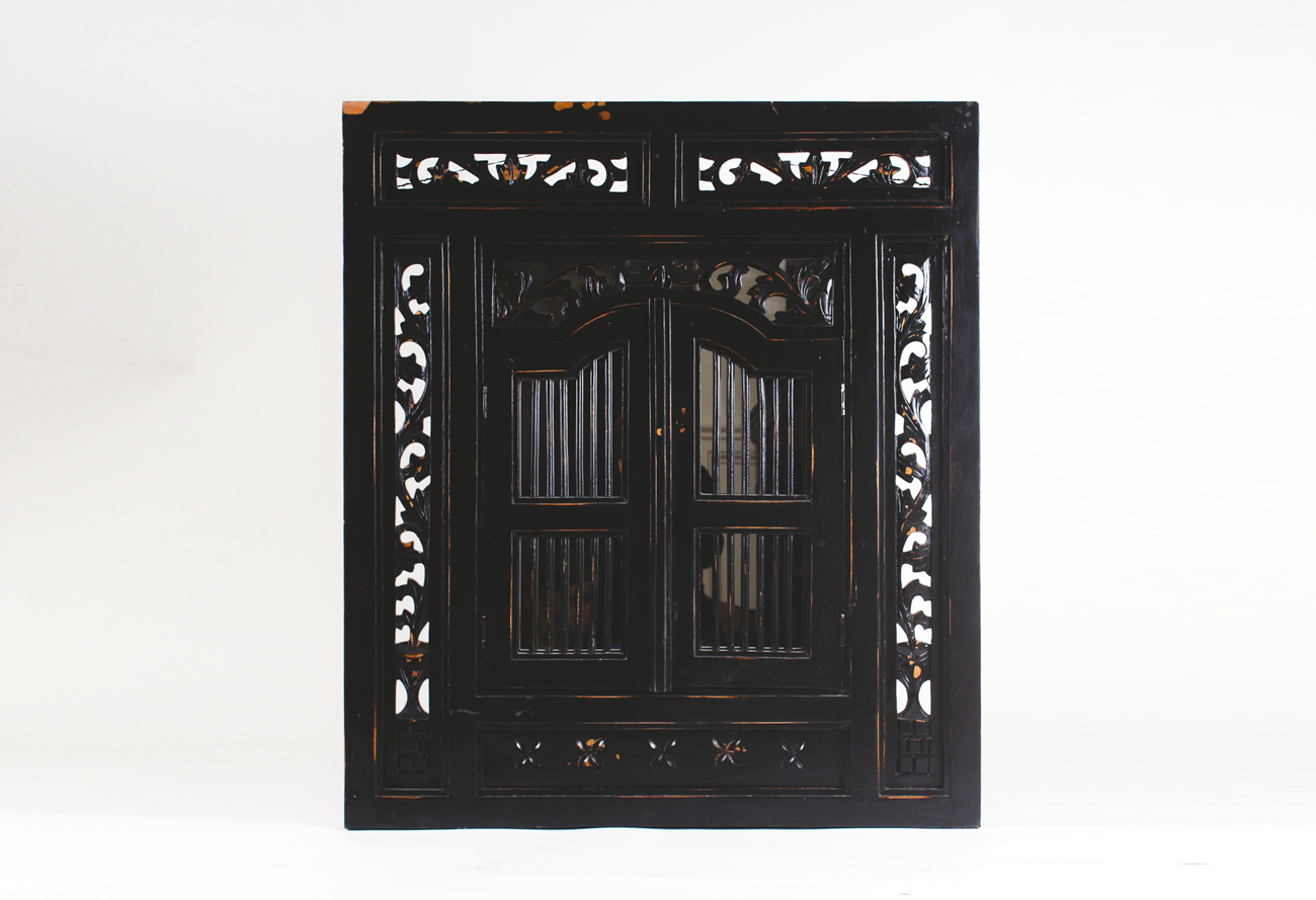 Black Wood Framed Wall Mirror