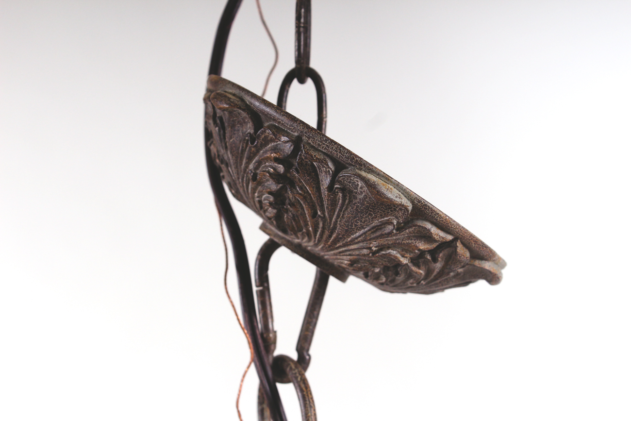 Pair of Quorum Lighting Francesca Wrought Iron Chandeliers