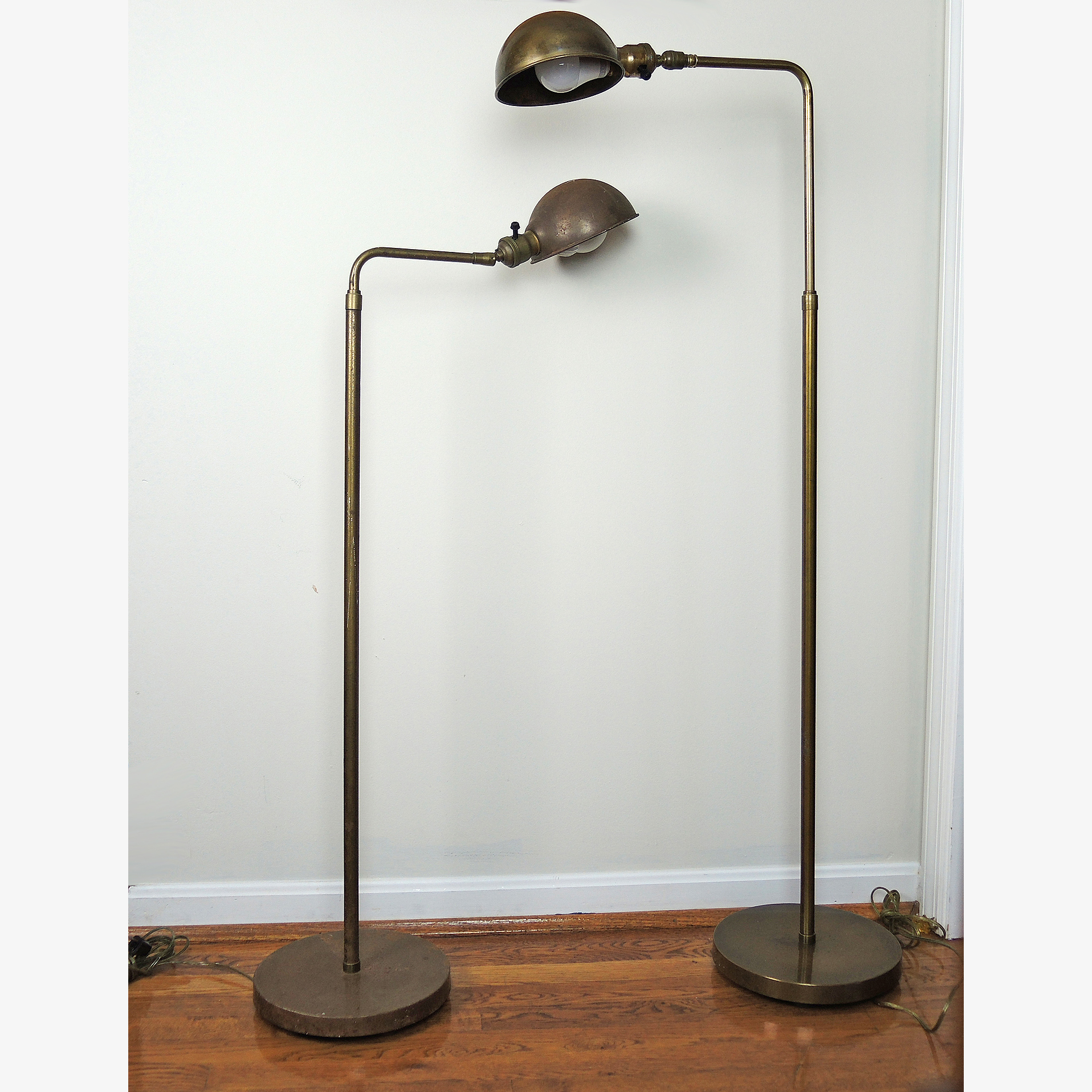 Pair of Vintage Bryant Brass Floor Lamps