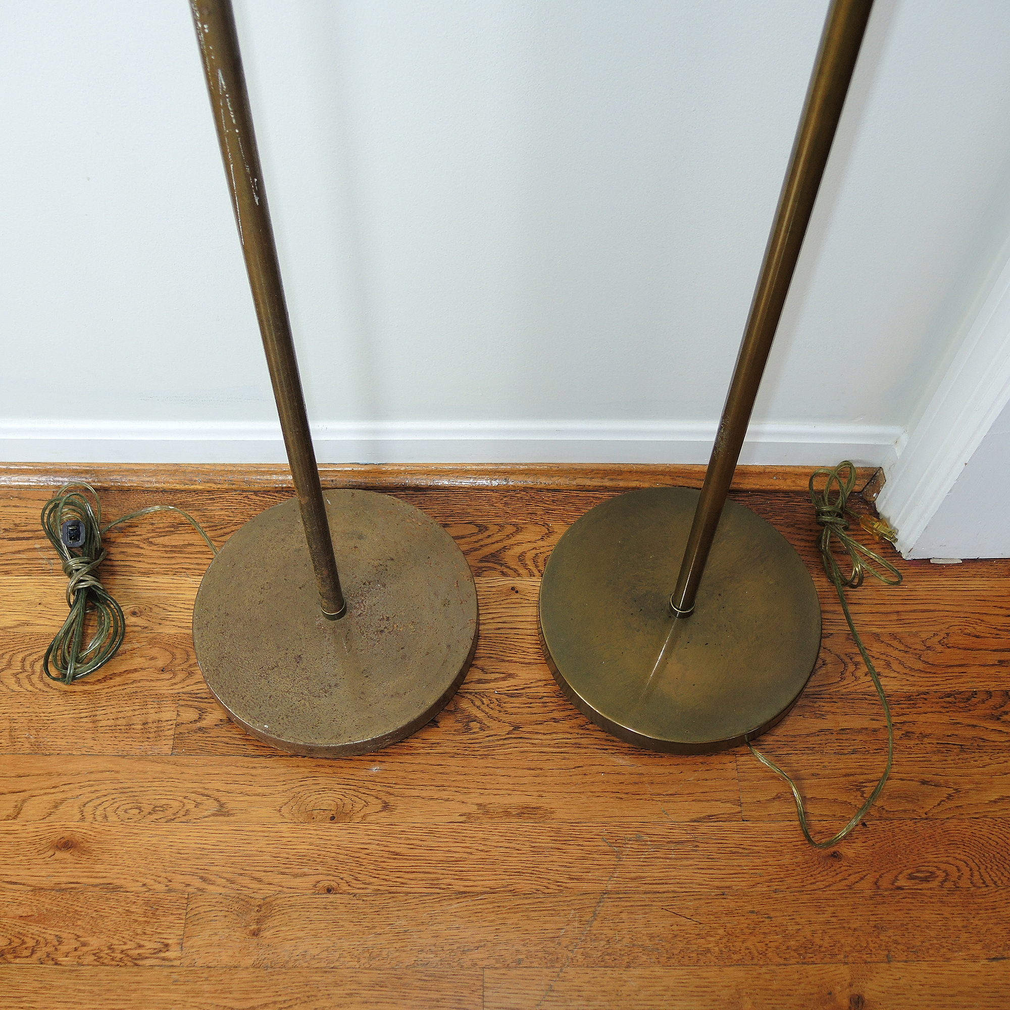 Pair of Vintage Bryant Brass Floor Lamps